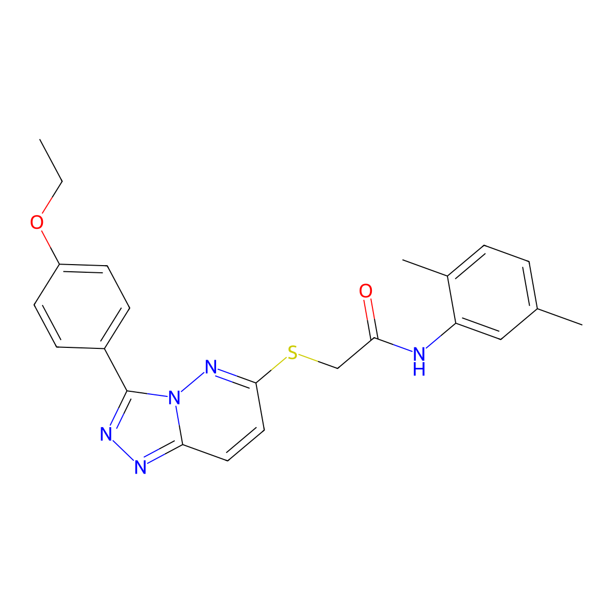 N-(2,5-dimethylphenyl)-2-((3-(4-ethoxyphenyl)-[1,2,4]triazolo[4,3-b]pyridazin-6-yl)thio)acetamide molecular structure, CAS 852436-62-5