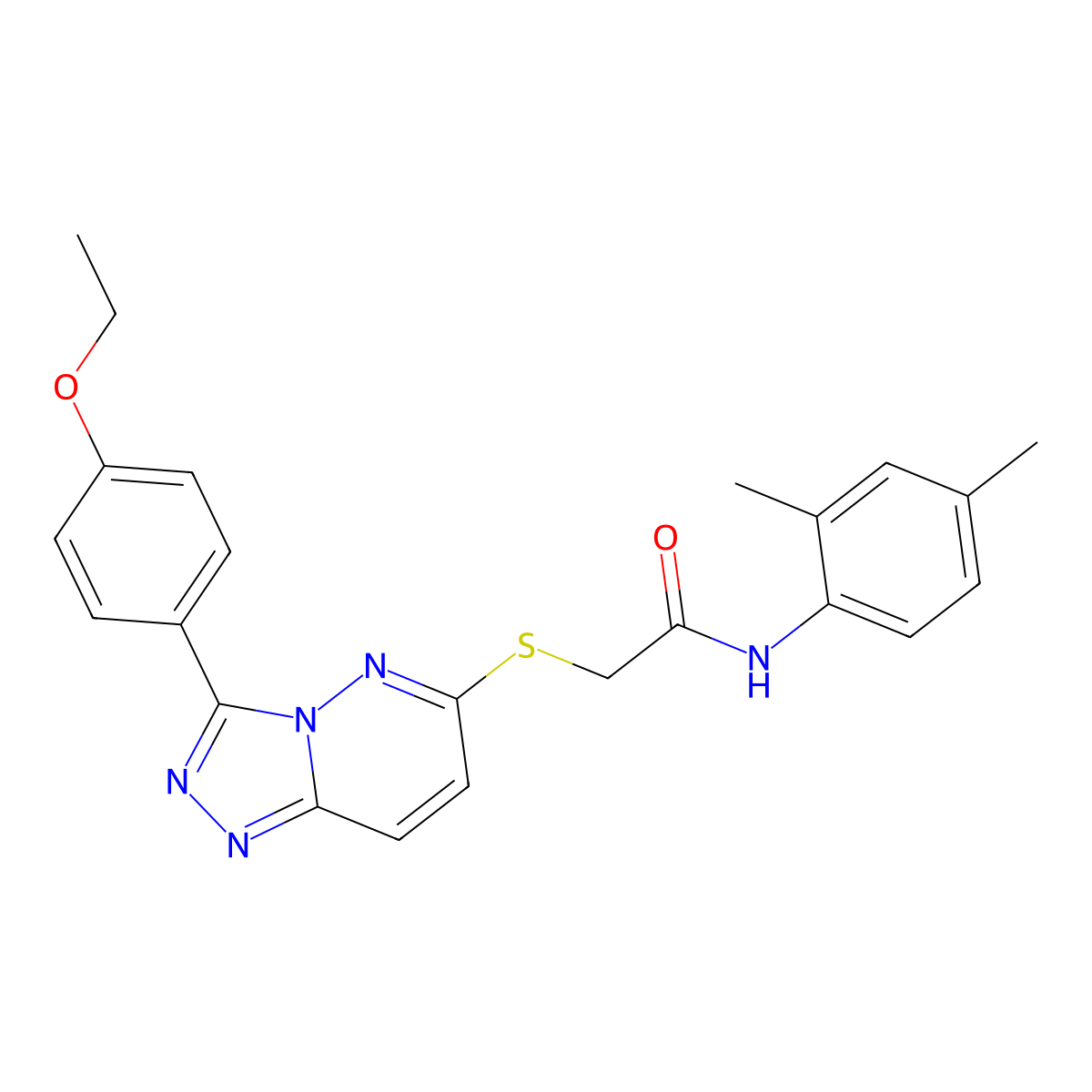 N-(2,4-dimethylphenyl)-2-((3-(4-ethoxyphenyl)-[1,2,4]triazolo[4,3-b]pyridazin-6-yl)thio)acetamide molecular structure, CAS 852436-63-6
