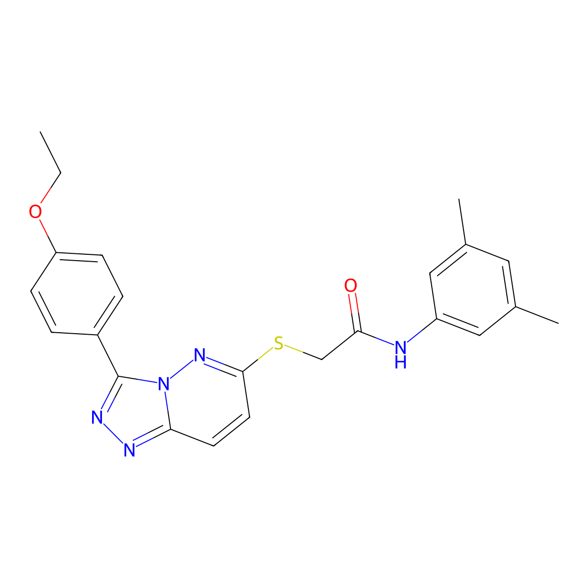 N-(3,5-dimethylphenyl)-2-((3-(4-ethoxyphenyl)-[1,2,4]triazolo[4,3-b]pyridazin-6-yl)thio)acetamide molecular structure, CAS 852436-64-7