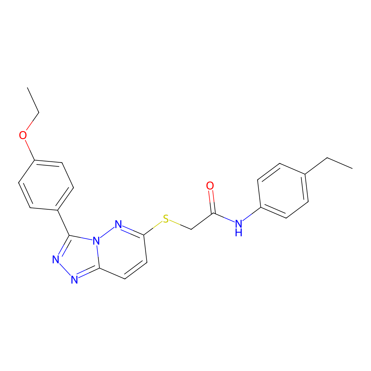 2-((3-(4-ethoxyphenyl)-[1,2,4]triazolo[4,3-b]pyridazin-6-yl)thio)-N-(4-ethylphenyl)acetamide molecular structure, CAS 852436-65-8