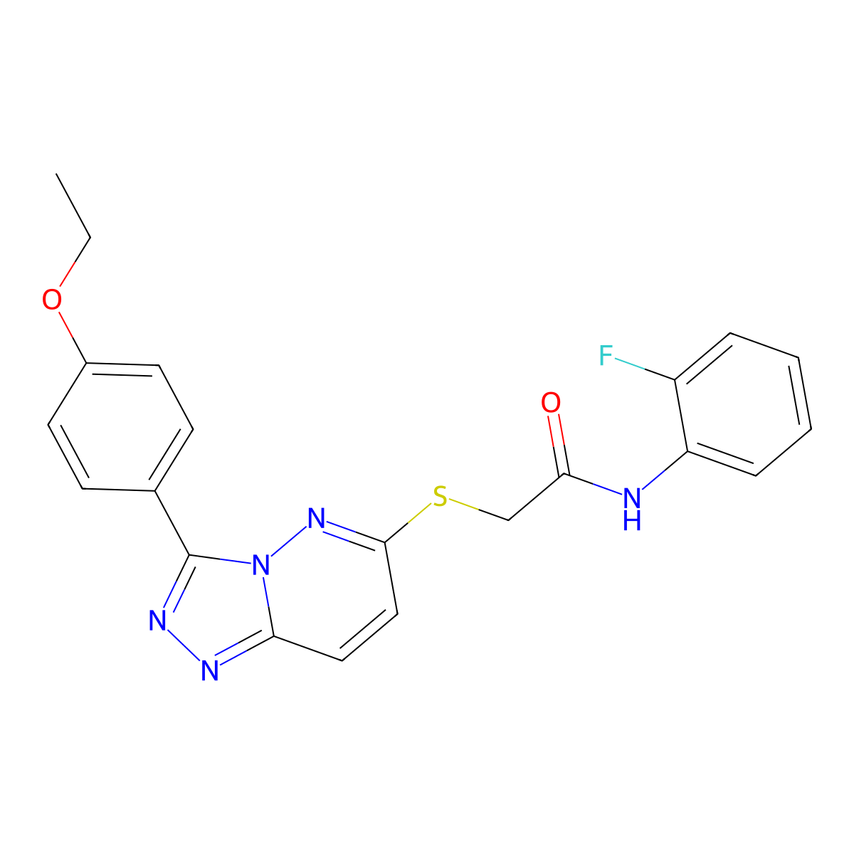 2-((3-(4-ethoxyphenyl)-[1,2,4]triazolo[4,3-b]pyridazin-6-yl)thio)-N-(2-fluorophenyl)acetamide molecular structure, CAS 852436-66-9