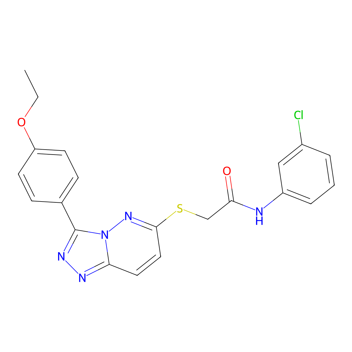 N-(3-chlorophenyl)-2-((3-(4-ethoxyphenyl)-[1,2,4]triazolo[4,3-b]pyridazin-6-yl)thio)acetamide molecular structure, CAS 852436-68-1