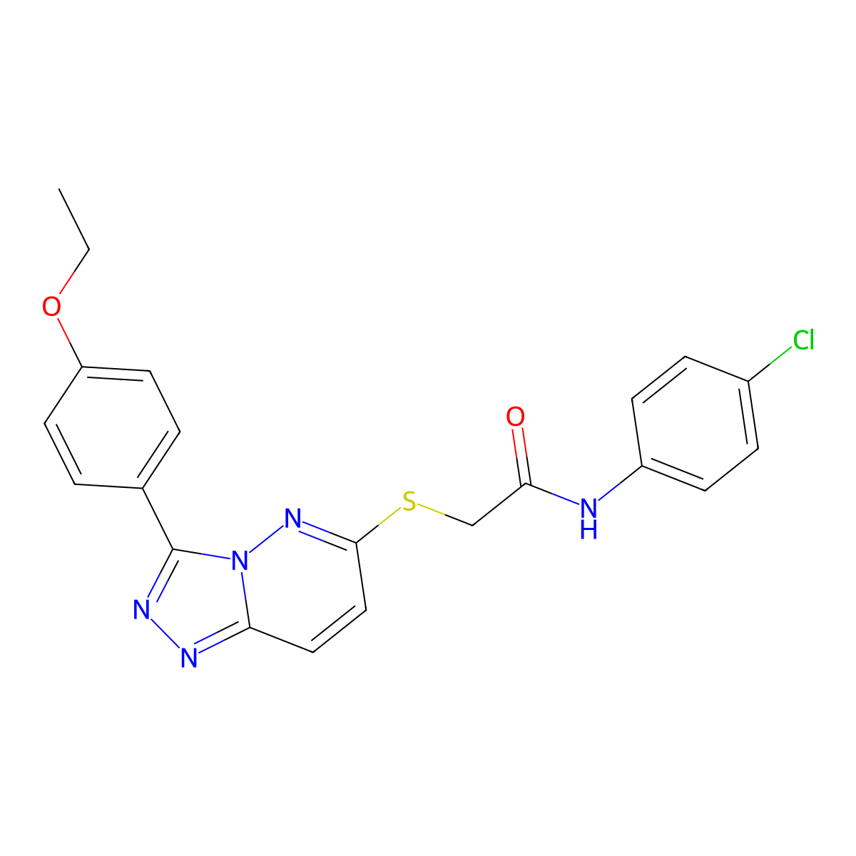 N-(4-chlorophenyl)-2-((3-(4-ethoxyphenyl)-[1,2,4]triazolo[4,3-b]pyridazin-6-yl)thio)acetamide molecular structure, CAS 852436-69-2
