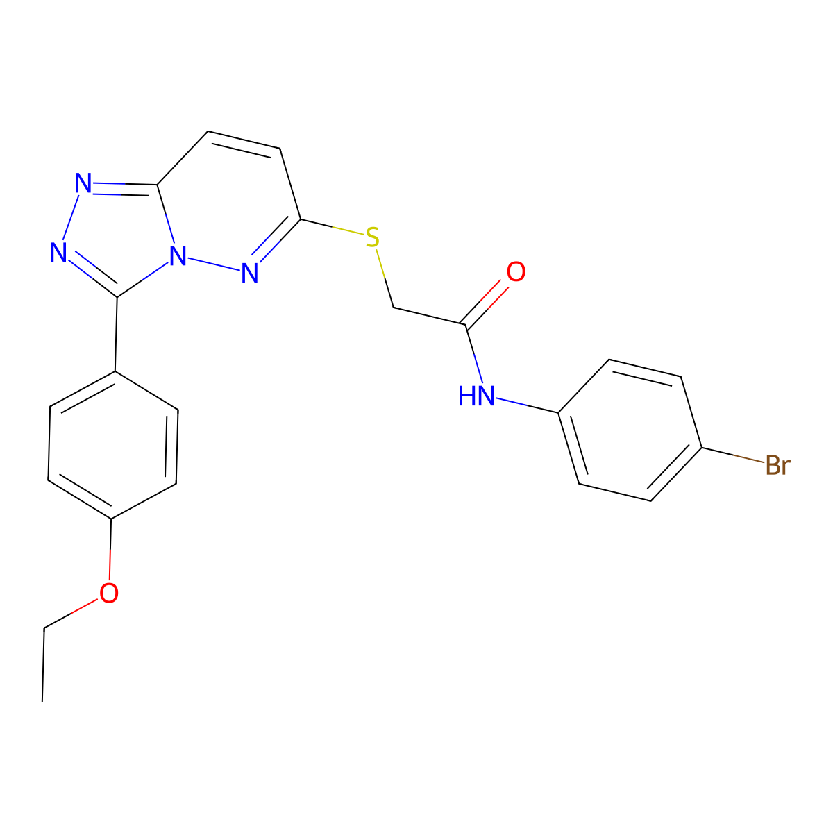 N-(4-bromophenyl)-2-((3-(4-ethoxyphenyl)-[1,2,4]triazolo[4,3-b]pyridazin-6-yl)thio)acetamide molecular structure, CAS 852436-70-5