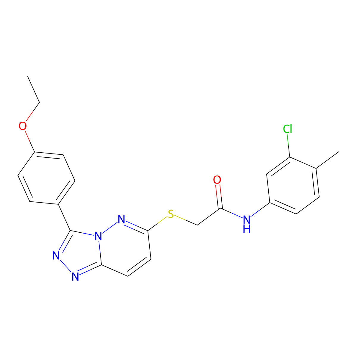 N-(3-chloro-4-methylphenyl)-2-((3-(4-ethoxyphenyl)-[1,2,4]triazolo[4,3-b]pyridazin-6-yl)thio)acetamide molecular structure, CAS 852436-72-7