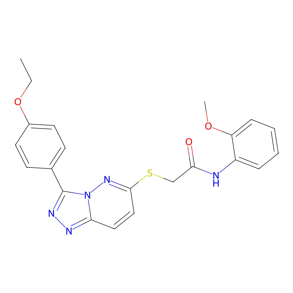 2-((3-(4-ethoxyphenyl)-[1,2,4]triazolo[4,3-b]pyridazin-6-yl)thio)-N-(2-methoxyphenyl)acetamide molecular structure, CAS 852436-74-9