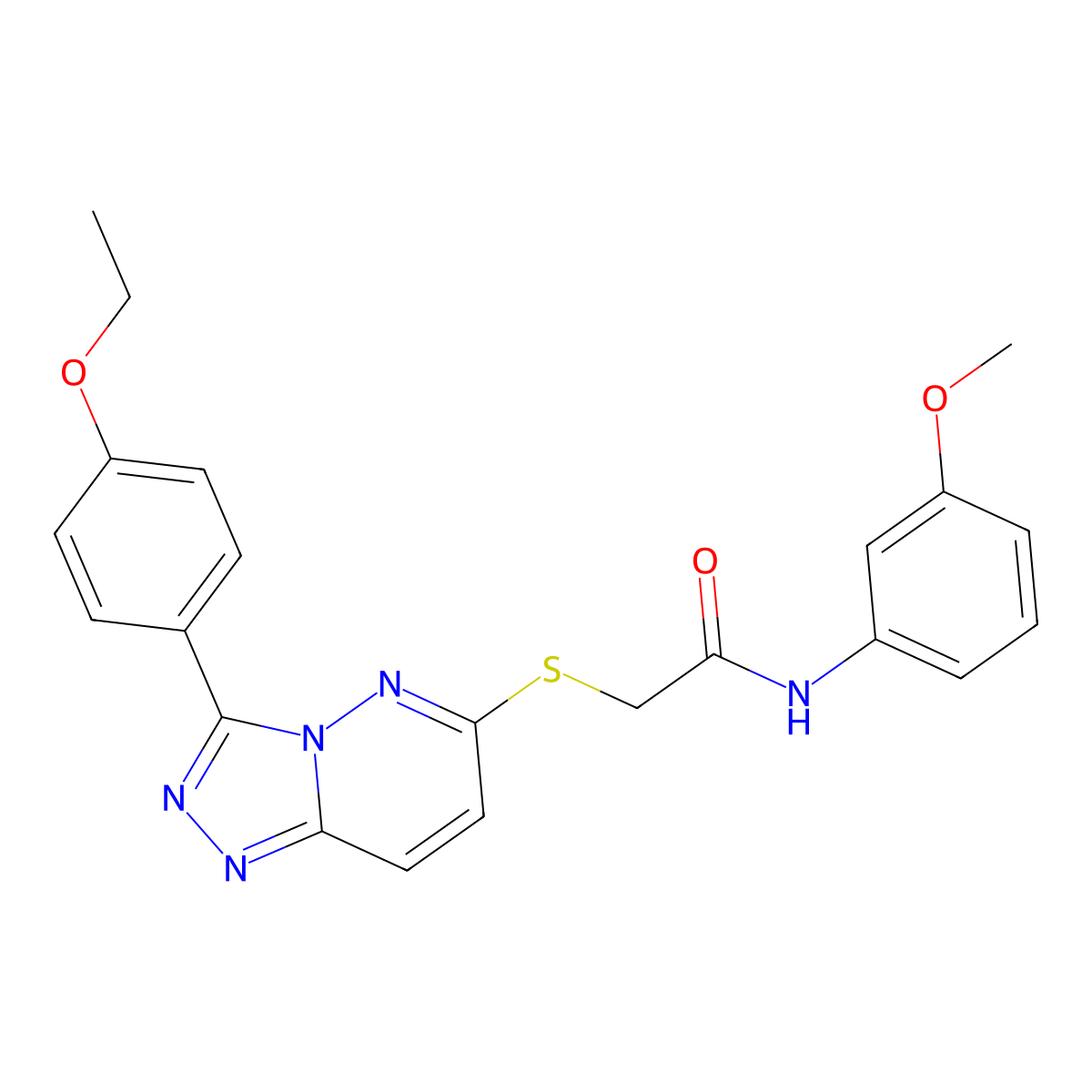 2-((3-(4-ethoxyphenyl)-[1,2,4]triazolo[4,3-b]pyridazin-6-yl)thio)-N-(3-methoxyphenyl)acetamide molecular structure, CAS 852436-75-0