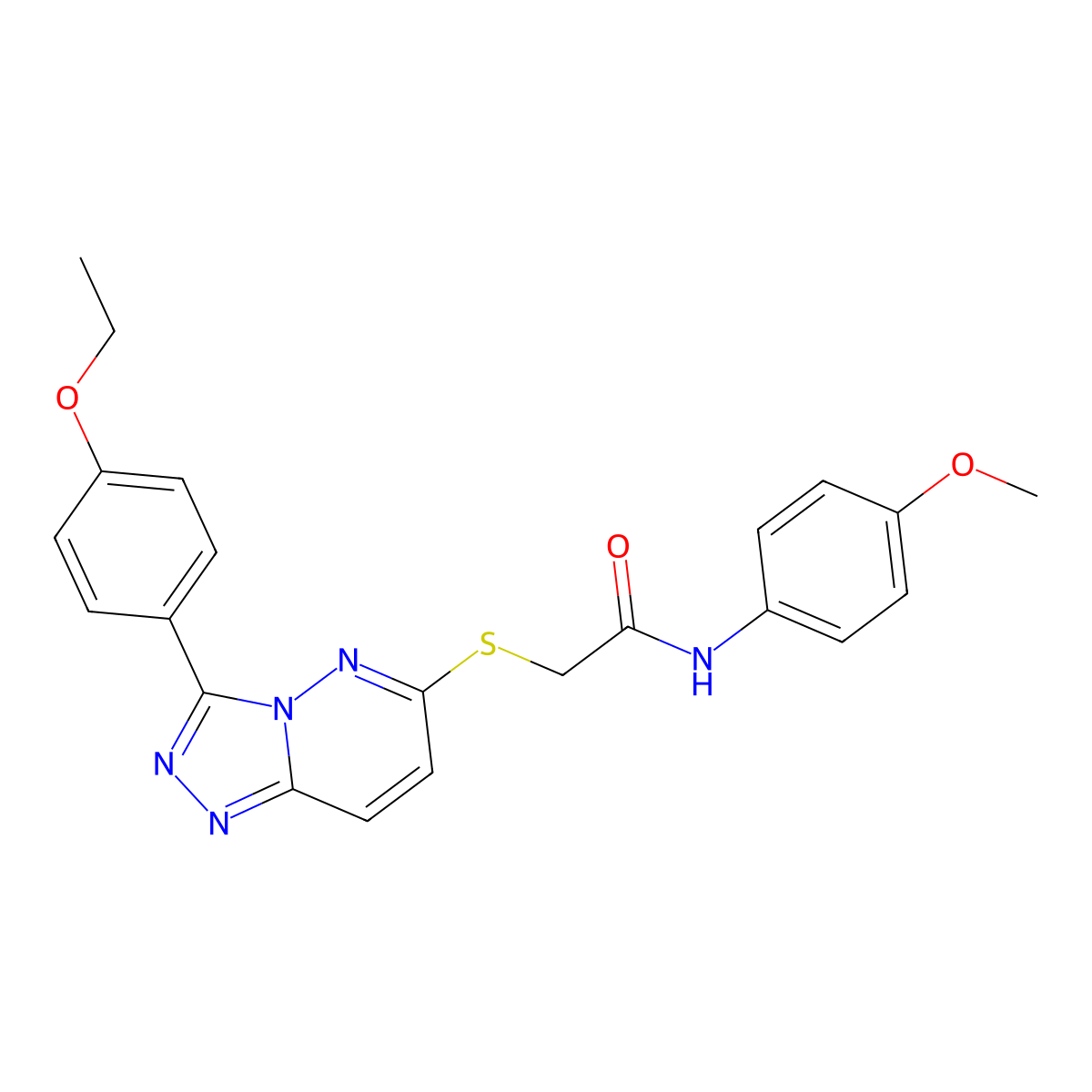 2-((3-(4-ethoxyphenyl)-[1,2,4]triazolo[4,3-b]pyridazin-6-yl)thio)-N-(4-methoxyphenyl)acetamide molecular structure, CAS 852436-76-1