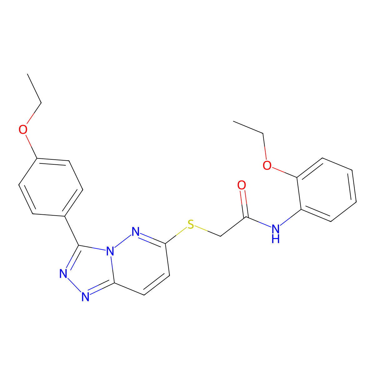 N-(2-ethoxyphenyl)-2-((3-(4-ethoxyphenyl)-[1,2,4]triazolo[4,3-b]pyridazin-6-yl)thio)acetamide molecular structure, CAS 852436-77-2
