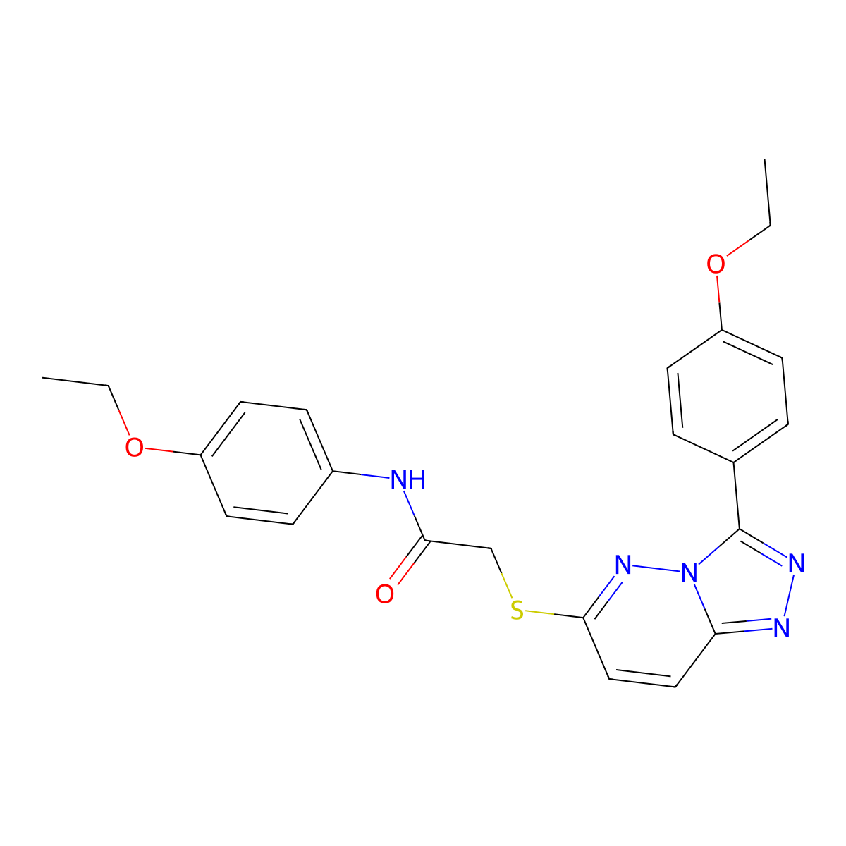N-(4-ethoxyphenyl)-2-((3-(4-ethoxyphenyl)-[1,2,4]triazolo[4,3-b]pyridazin-6-yl)thio)acetamide molecular structure, CAS 852436-78-3