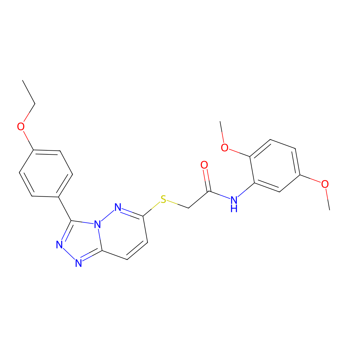 N-(2,5-dimethoxyphenyl)-2-((3-(4-ethoxyphenyl)-[1,2,4]triazolo[4,3-b]pyridazin-6-yl)thio)acetamide molecular structure, CAS 852436-80-7
