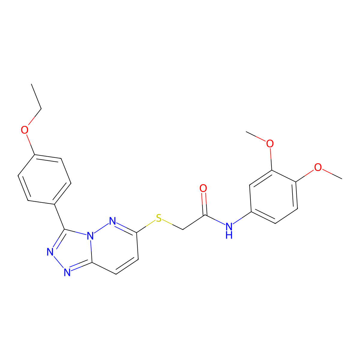 N-(3,4-dimethoxyphenyl)-2-((3-(4-ethoxyphenyl)-[1,2,4]triazolo[4,3-b]pyridazin-6-yl)thio)acetamide molecular structure, CAS 852436-81-8
