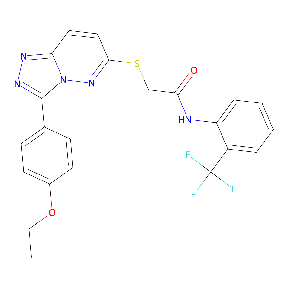 2-((3-(4-ethoxyphenyl)-[1,2,4]triazolo[4,3-b]pyridazin-6-yl)thio)-N-(2-(trifluoromethyl)phenyl)acetamide molecular structure, CAS 852436-84-1