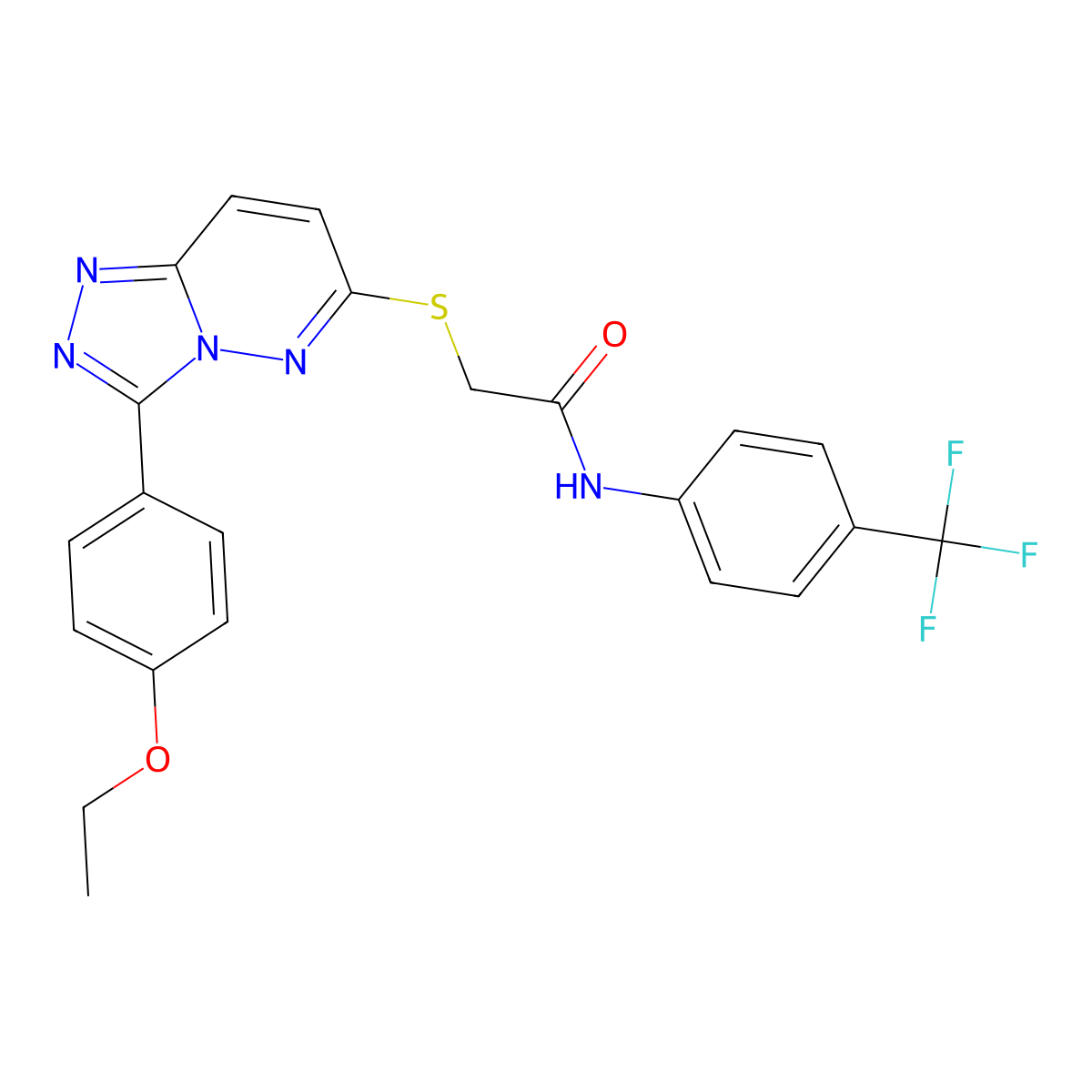 2-((3-(4-ethoxyphenyl)-[1,2,4]triazolo[4,3-b]pyridazin-6-yl)thio)-N-(4-(trifluoromethyl)phenyl)acetamide molecular structure, CAS 852436-85-2