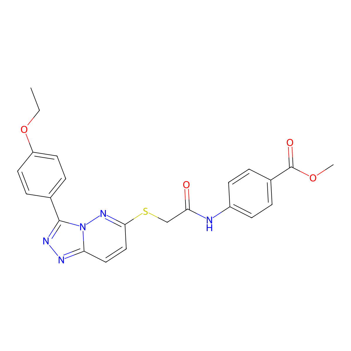 Methyl 4-(2-((3-(4-ethoxyphenyl)-[1,2,4]triazolo[4,3-b]pyridazin-6-yl)thio)acetamido)benzoate molecular structure, CAS 852436-86-3