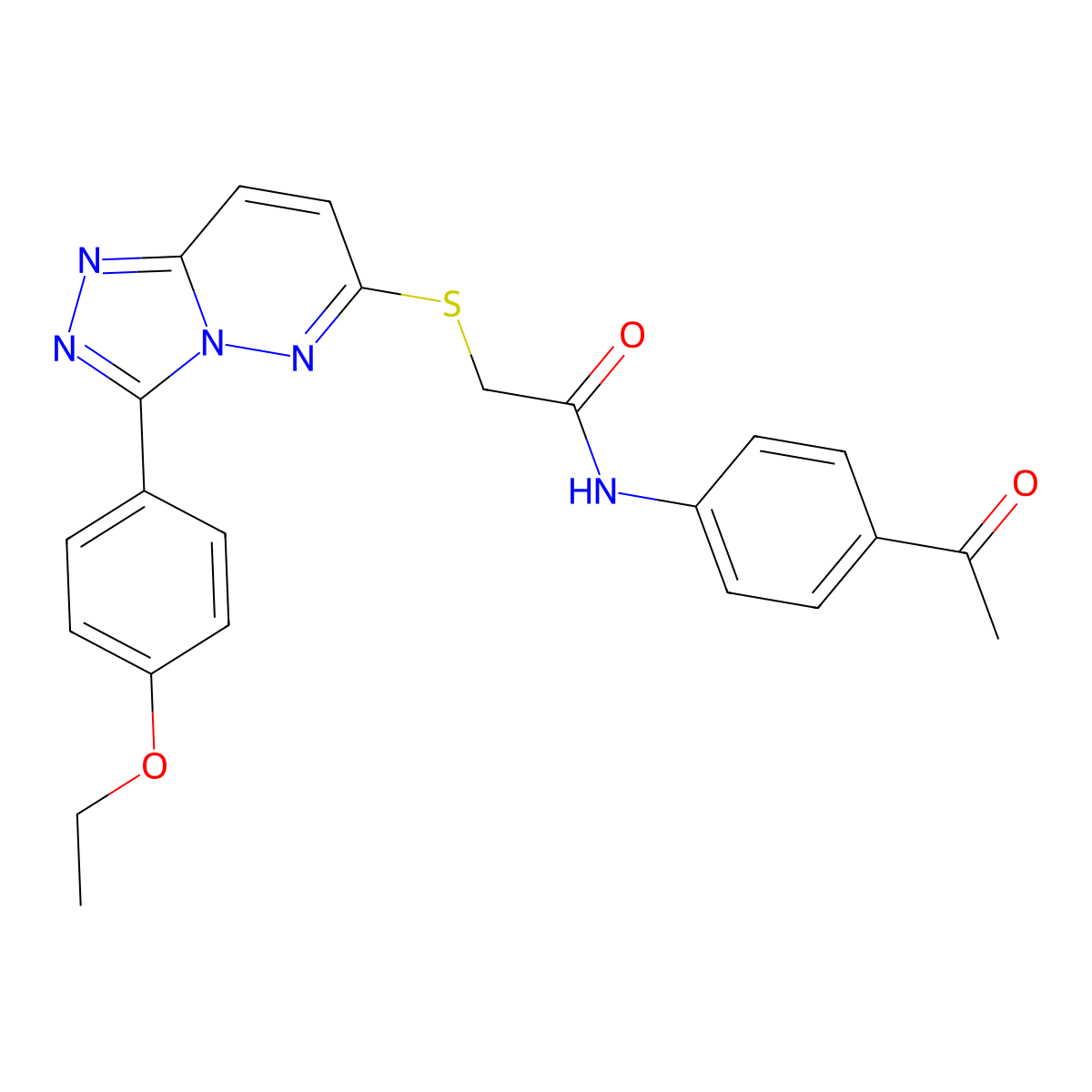 N-(4-acetylphenyl)-2-((3-(4-ethoxyphenyl)-[1,2,4]triazolo[4,3-b]pyridazin-6-yl)thio)acetamide molecular structure, CAS 852436-87-4