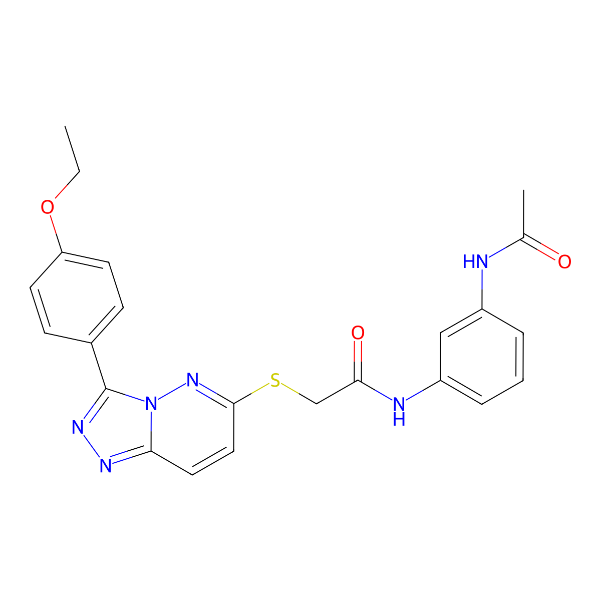 N-(3-acetamidophenyl)-2-((3-(4-ethoxyphenyl)-[1,2,4]triazolo[4,3-b]pyridazin-6-yl)thio)acetamide molecular structure, CAS 852436-88-5