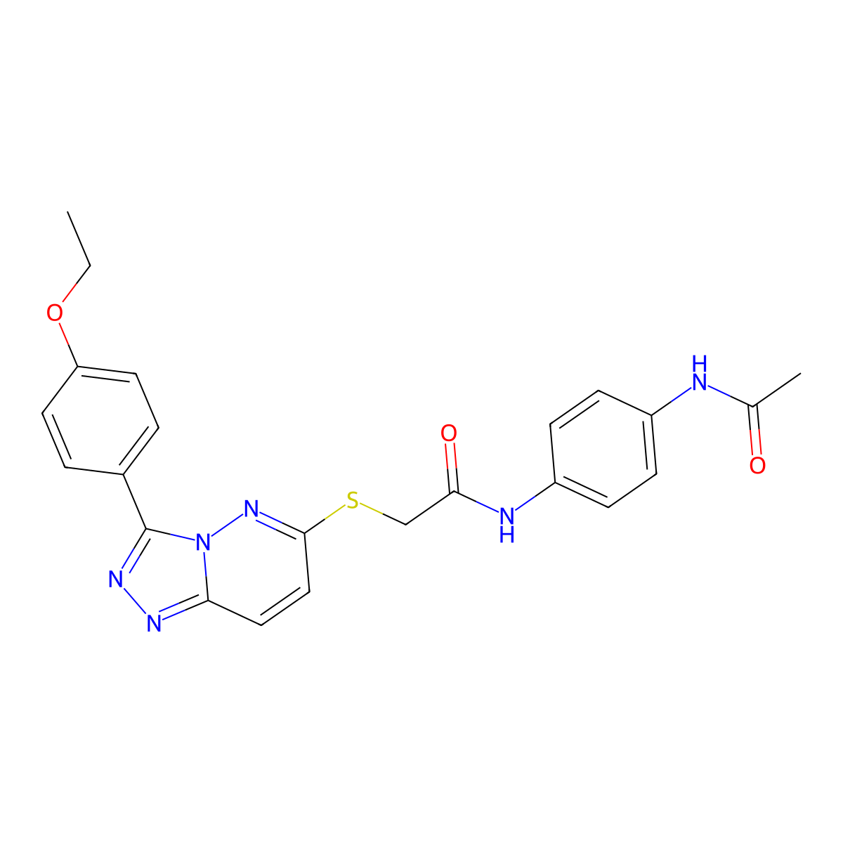 N-(4-acetamidophenyl)-2-((3-(4-ethoxyphenyl)-[1,2,4]triazolo[4,3-b]pyridazin-6-yl)thio)acetamide molecular structure, CAS 852436-89-6