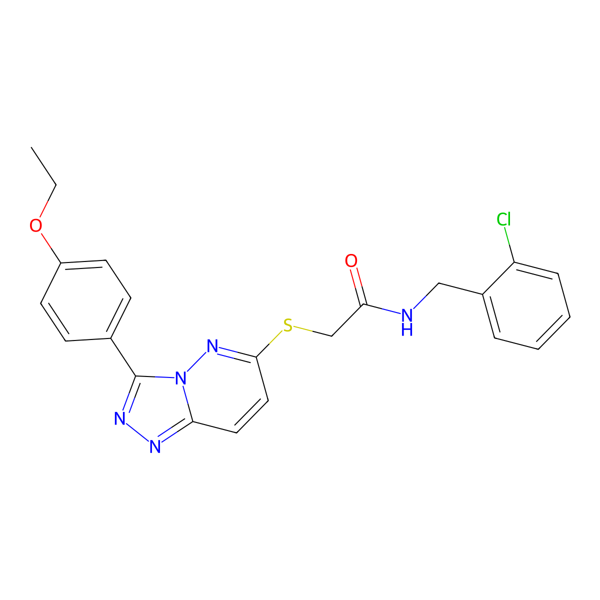 N-(2-chlorobenzyl)-2-((3-(4-ethoxyphenyl)-[1,2,4]triazolo[4,3-b]pyridazin-6-yl)thio)acetamide molecular structure, CAS 852436-93-2