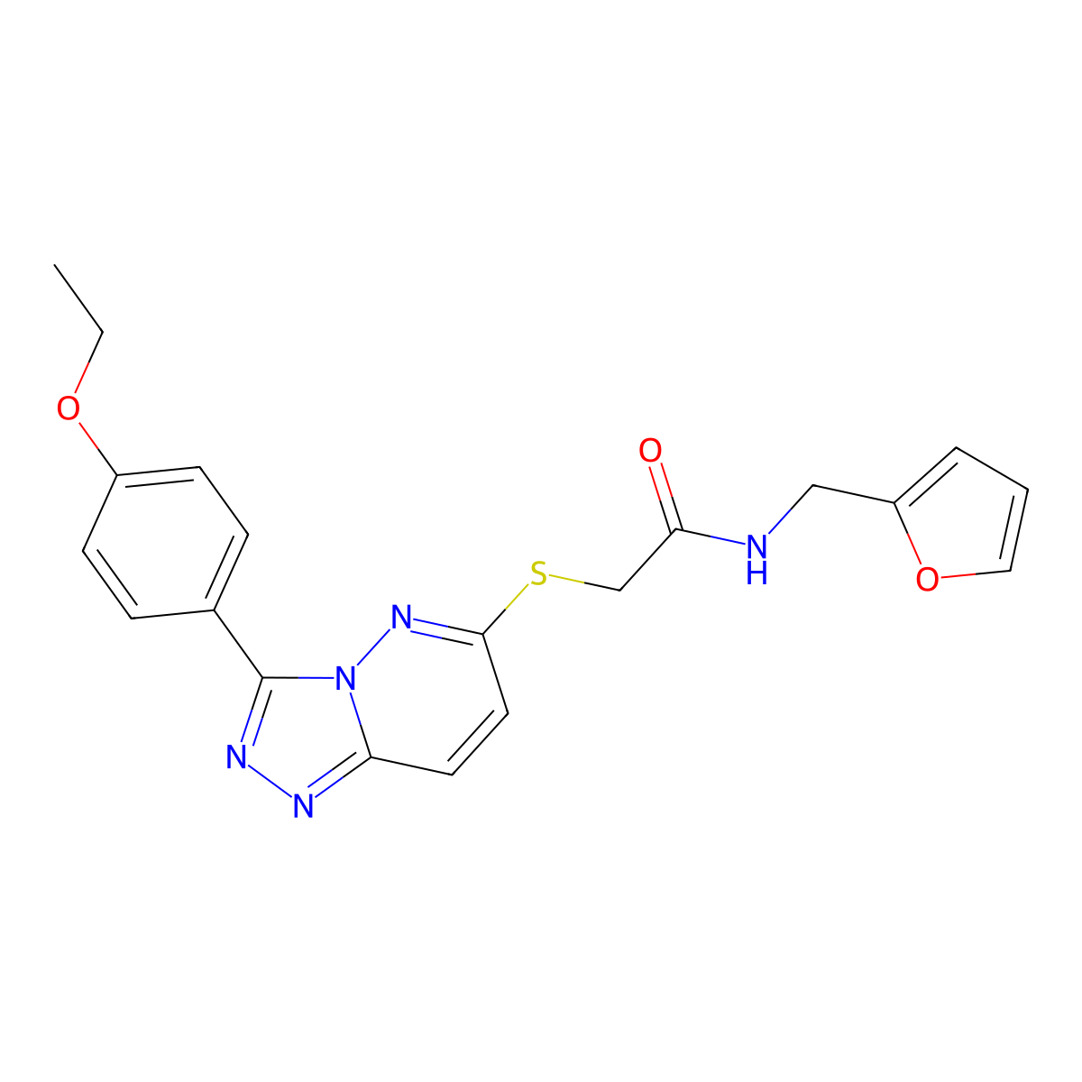2-{[3-(4-ethoxyphenyl)[1,2,4]triazolo[4,3-b]pyridazin-6-yl]thio}-N-(2-furylmethyl)acetamide molecular structure, CAS 852436-94-3