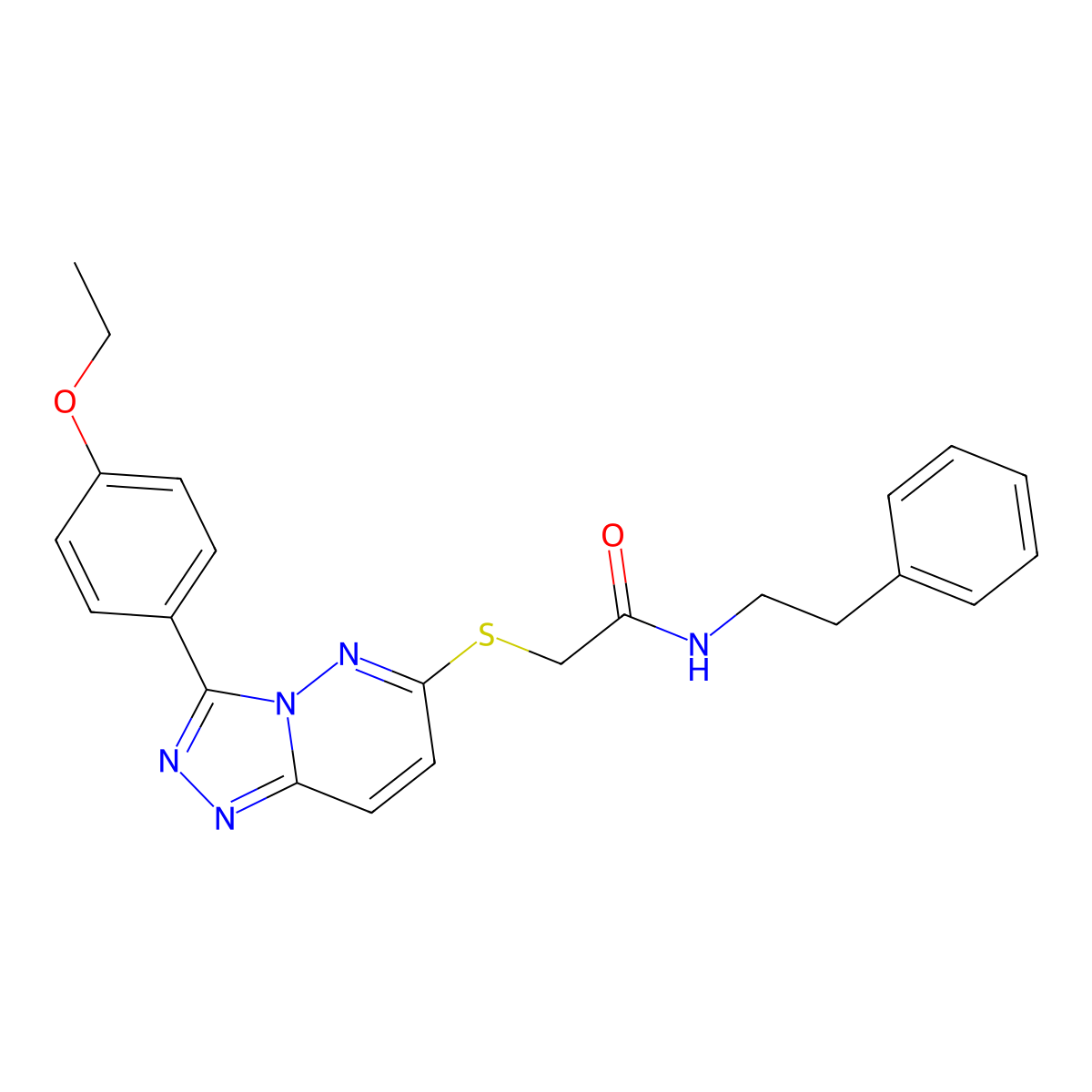 2-((3-(4-ethoxyphenyl)-[1,2,4]triazolo[4,3-b]pyridazin-6-yl)thio)-N-phenethylacetamide molecular structure, CAS 852436-96-5
