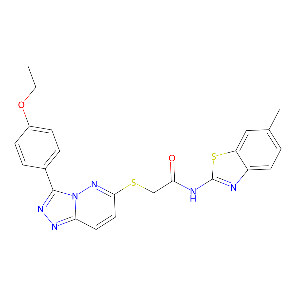 2-((3-(4-ethoxyphenyl)-[1,2,4]triazolo[4,3-b]pyridazin-6-yl)thio)-N-(6-methylbenzo[d]thiazol-2-yl)acetamide molecular structure, CAS 852436-97-6