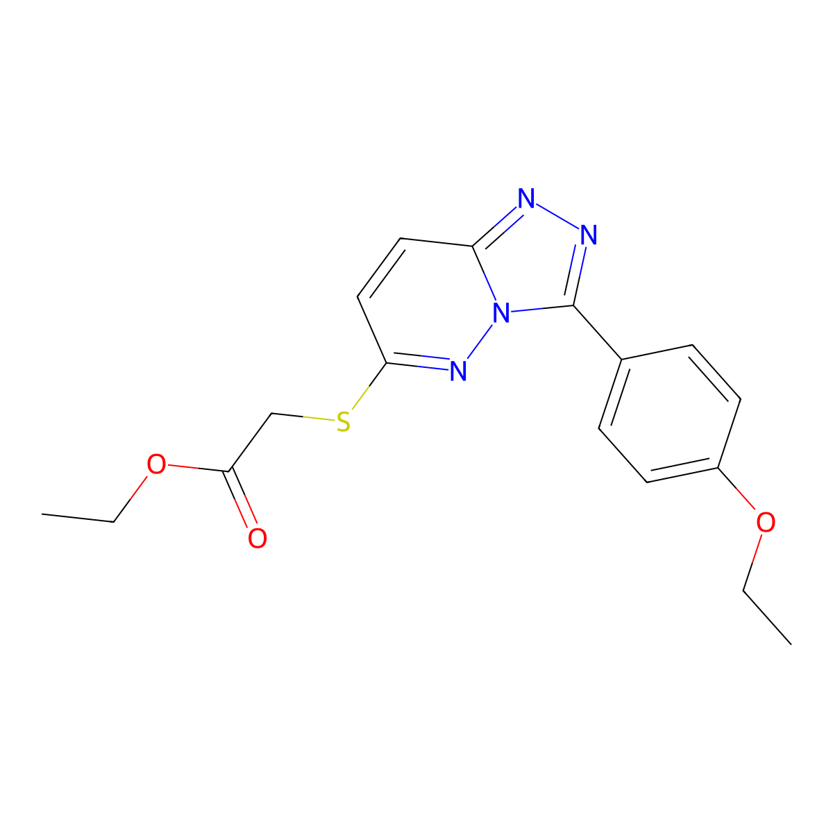 Ethyl 2-((3-(4-ethoxyphenyl)-[1,2,4]triazolo[4,3-b]pyridazin-6-yl)thio)acetate molecular structure, CAS 852437-07-1