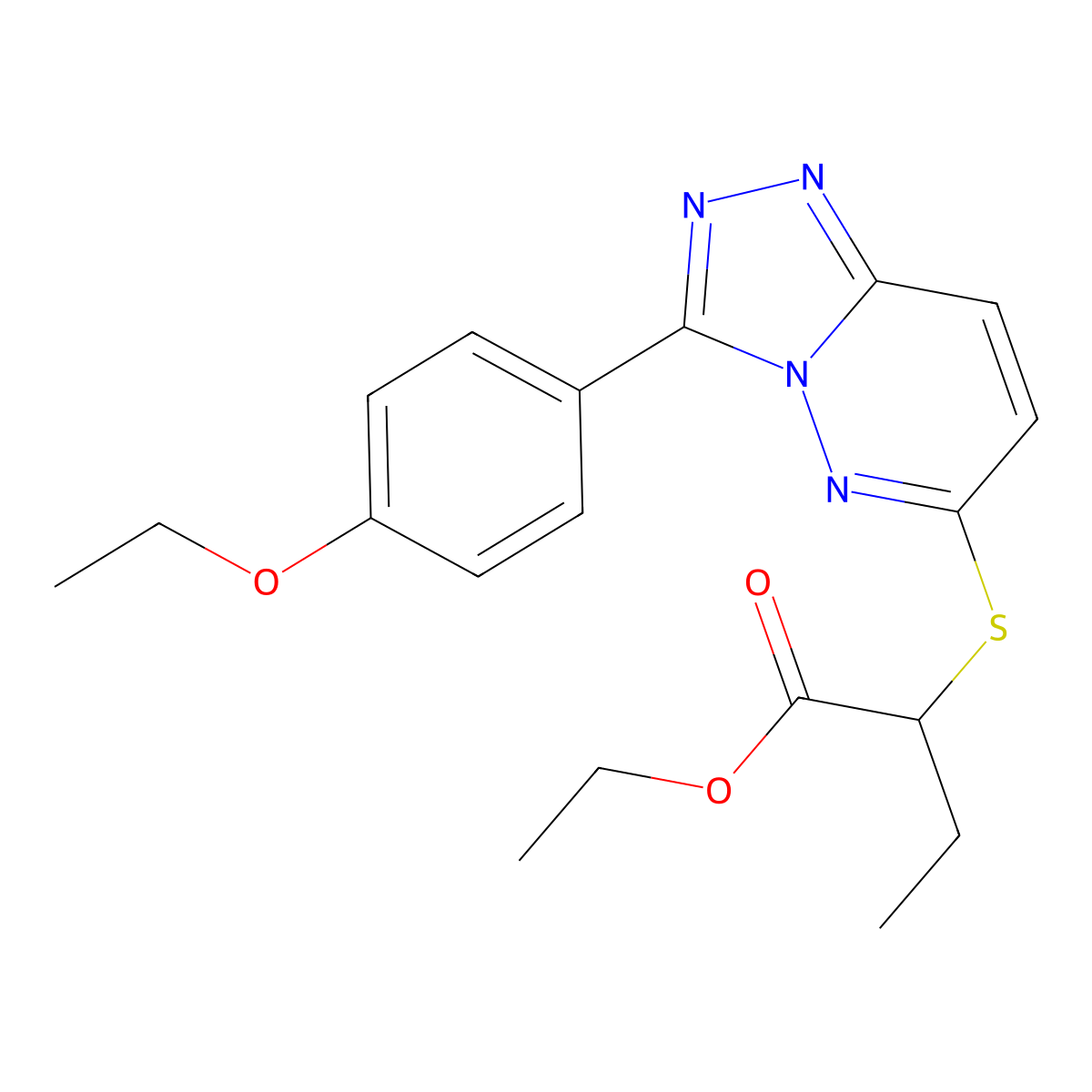 Ethyl 2-((3-(4-ethoxyphenyl)-[1,2,4]triazolo[4,3-b]pyridazin-6-yl)thio)butanoate molecular structure, CAS 852437-08-2