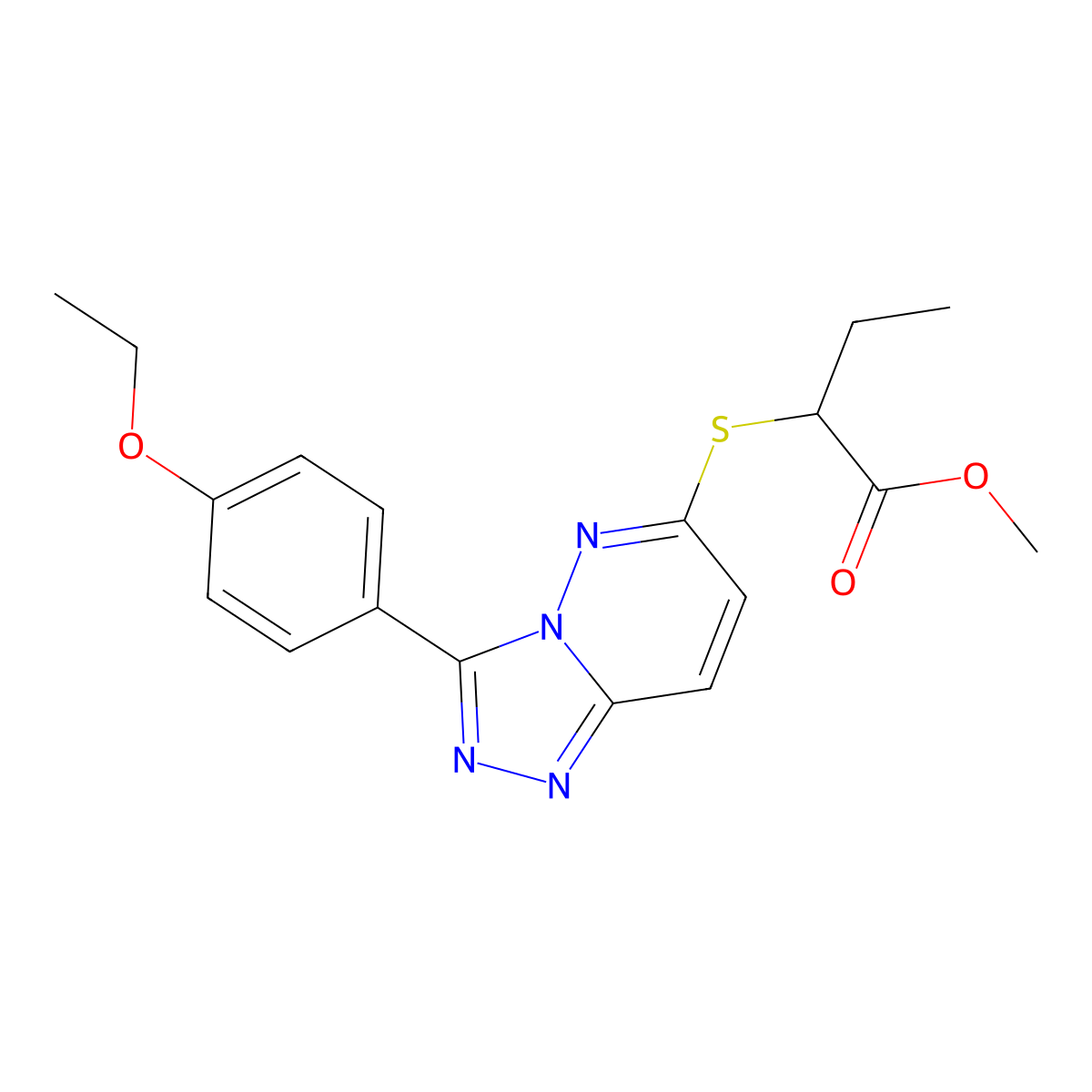 Methyl 2-((3-(4-ethoxyphenyl)-[1,2,4]triazolo[4,3-b]pyridazin-6-yl)thio)butanoate molecular structure, CAS 852437-09-3