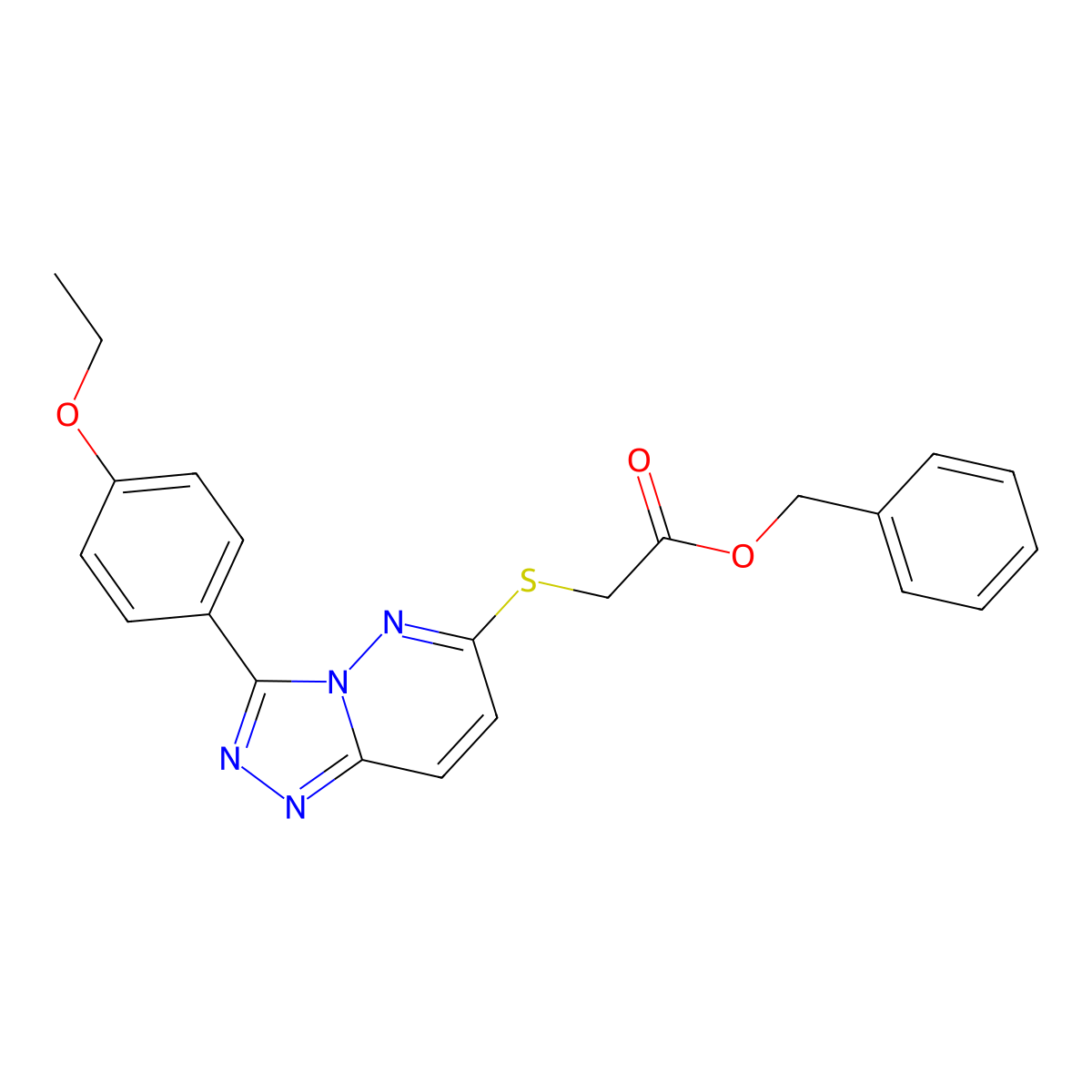 Benzyl 2-((3-(4-ethoxyphenyl)-[1,2,4]triazolo[4,3-b]pyridazin-6-yl)thio)acetate molecular structure, CAS 852437-11-7