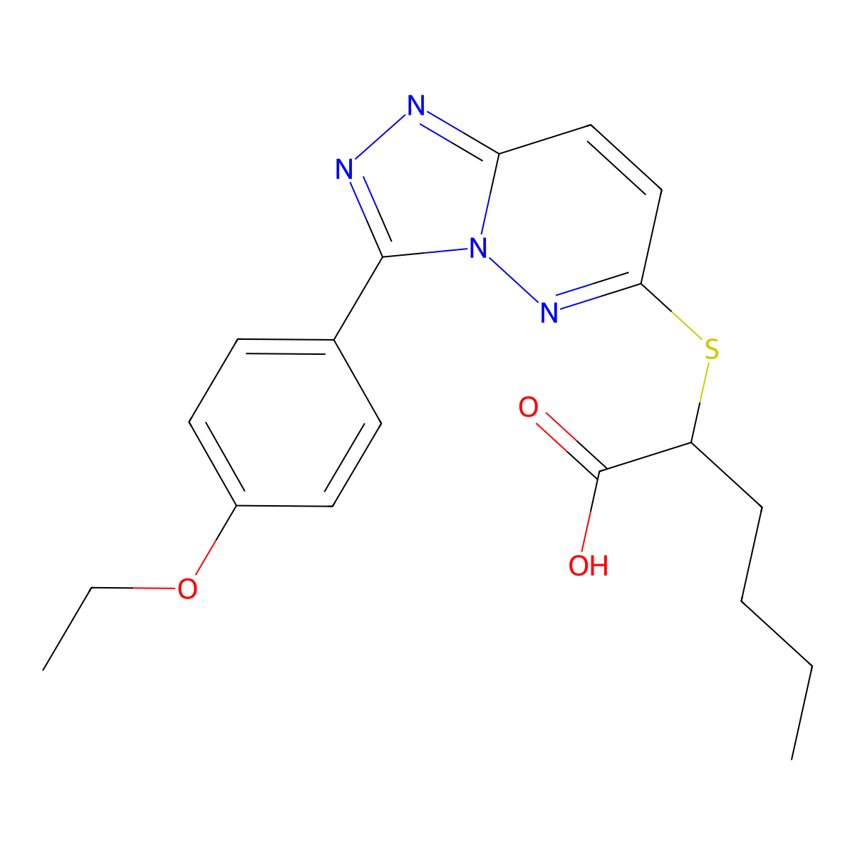 2-((3-(4-Ethoxyphenyl)-[1,2,4]triazolo[4,3-b]pyridazin-6-yl)thio)hexanoic acid molecular structure, CAS 852437-14-0