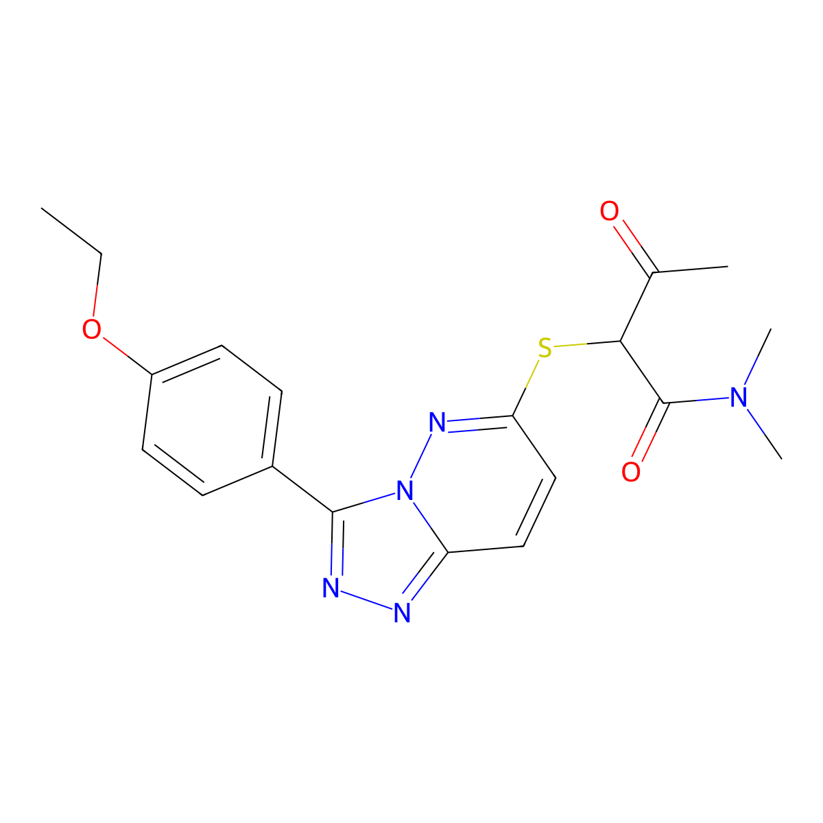 2-((3-(4-ethoxyphenyl)-[1,2,4]triazolo[4,3-b]pyridazin-6-yl)thio)-N,N-dimethyl-3-oxobutanamide molecular structure, CAS 852437-16-2