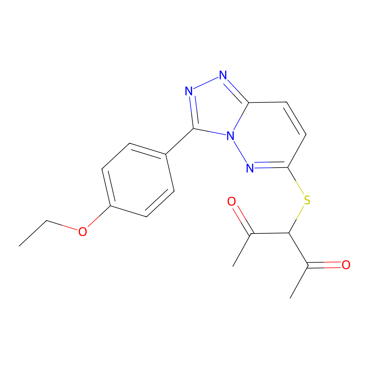 3-((3-(4-Ethoxyphenyl)-[1,2,4]triazolo[4,3-b]pyridazin-6-yl)thio)pentane-2,4-dione molecular structure, CAS 852437-17-3