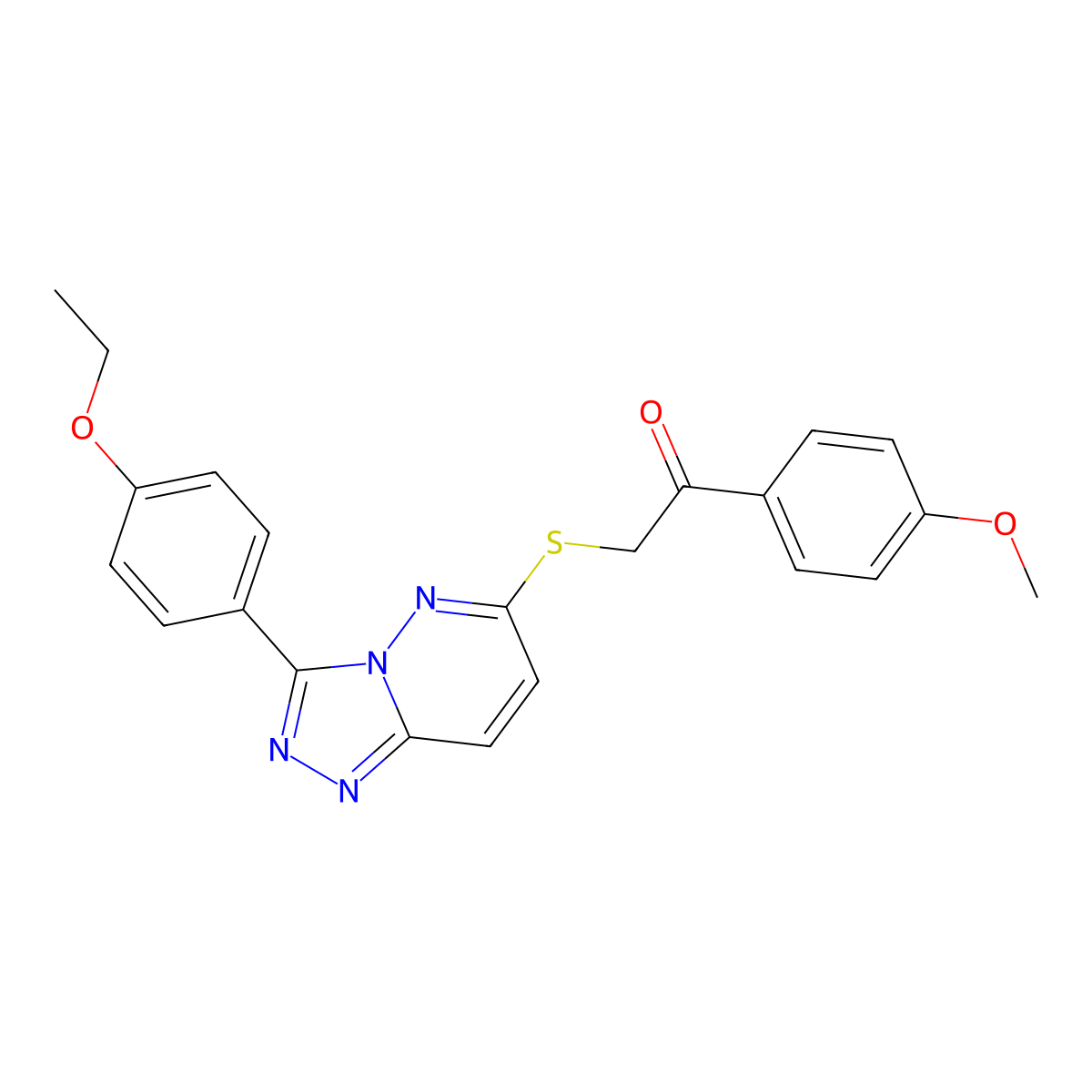 2-((3-(4-Ethoxyphenyl)-[1,2,4]triazolo[4,3-b]pyridazin-6-yl)thio)-1-(4-methoxyphenyl)ethanone molecular structure, CAS 852437-19-5