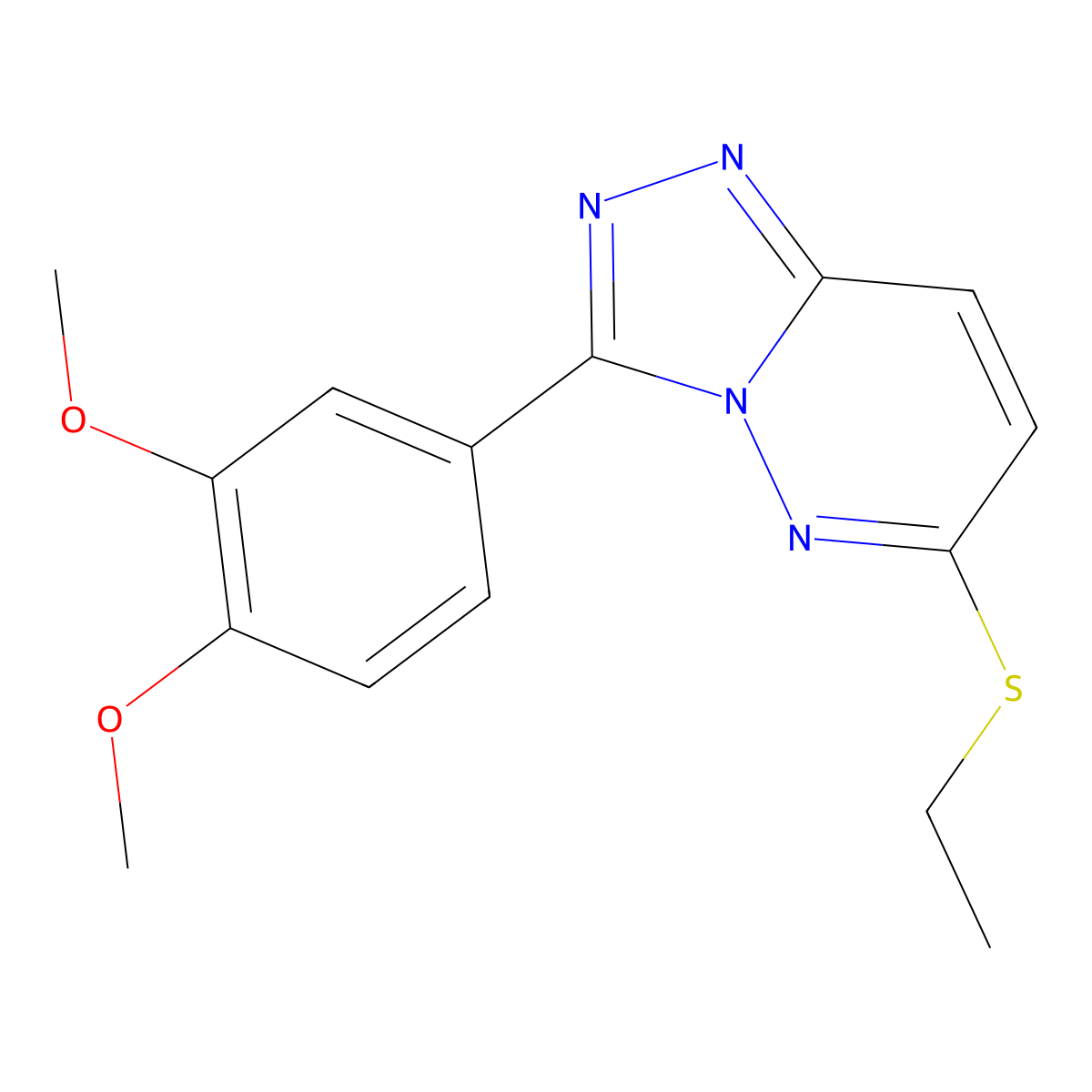 3-(3,4-Dimethoxyphenyl)-6-ethylsulfanyl-[1,2,4]triazolo[4,3-b]pyridazine molecular structure, CAS 852437-21-9