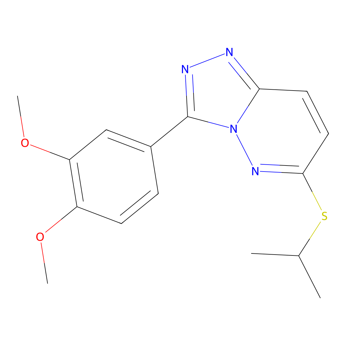 3-(3,4-Dimethoxyphenyl)-6-(isopropylthio)-[1,2,4]triazolo[4,3-b]pyridazine molecular structure, CAS 852437-22-0
