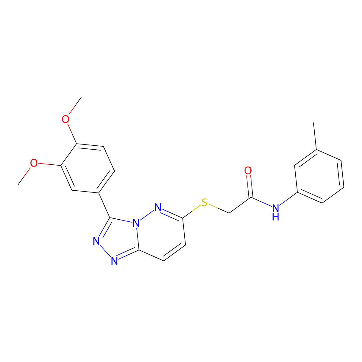 2-((3-(3,4-dimethoxyphenyl)-[1,2,4]triazolo[4,3-b]pyridazin-6-yl)thio)-N-(m-tolyl)acetamide molecular structure, CAS 852437-35-5