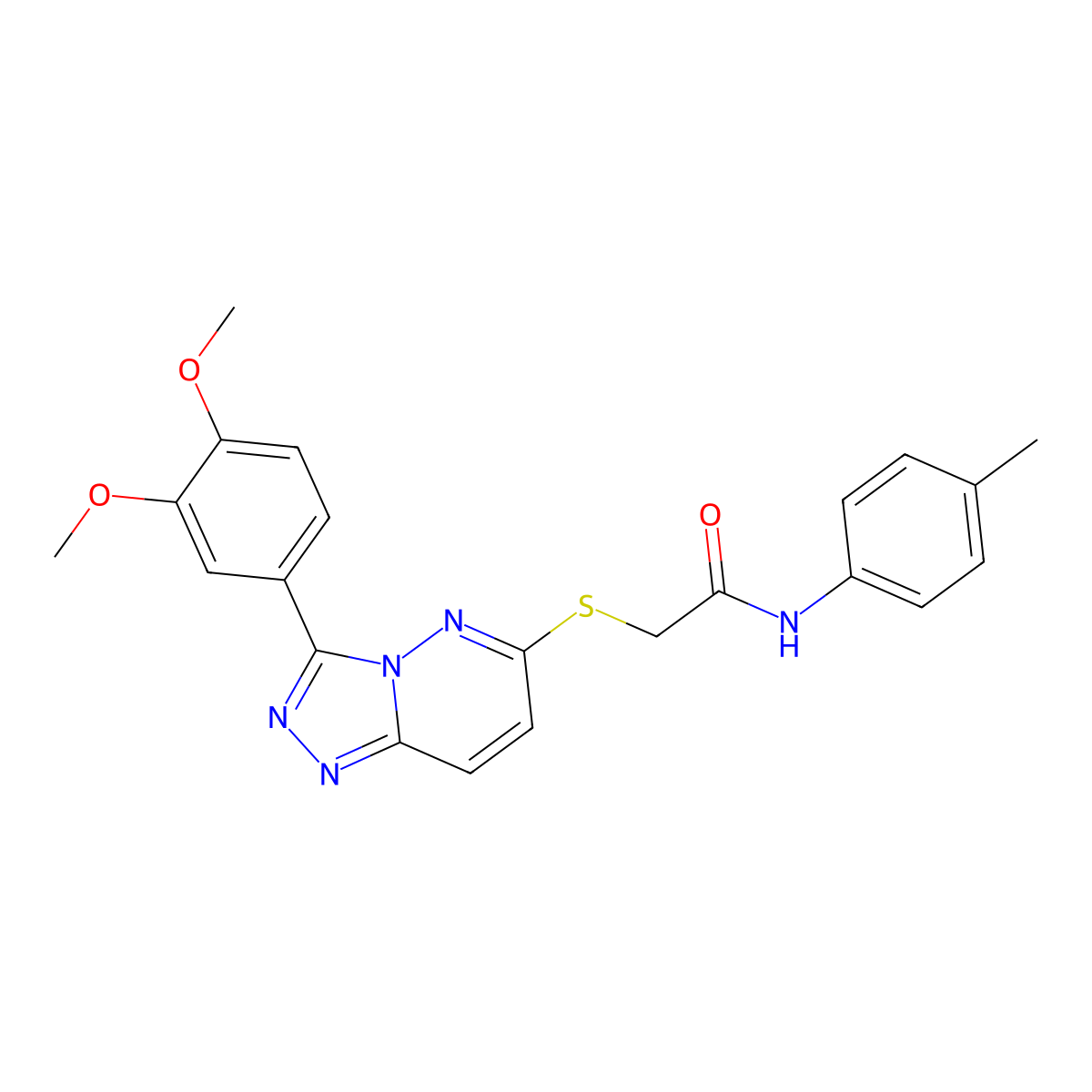 2-((3-(3,4-dimethoxyphenyl)-[1,2,4]triazolo[4,3-b]pyridazin-6-yl)thio)-N-(p-tolyl)acetamide molecular structure, CAS 852437-36-6