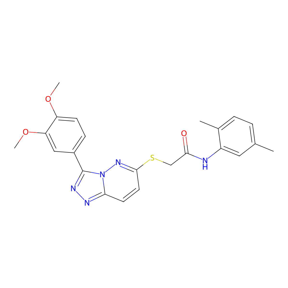2-((3-(3,4-dimethoxyphenyl)-[1,2,4]triazolo[4,3-b]pyridazin-6-yl)thio)-N-(2,5-dimethylphenyl)acetamide molecular structure, CAS 852437-38-8
