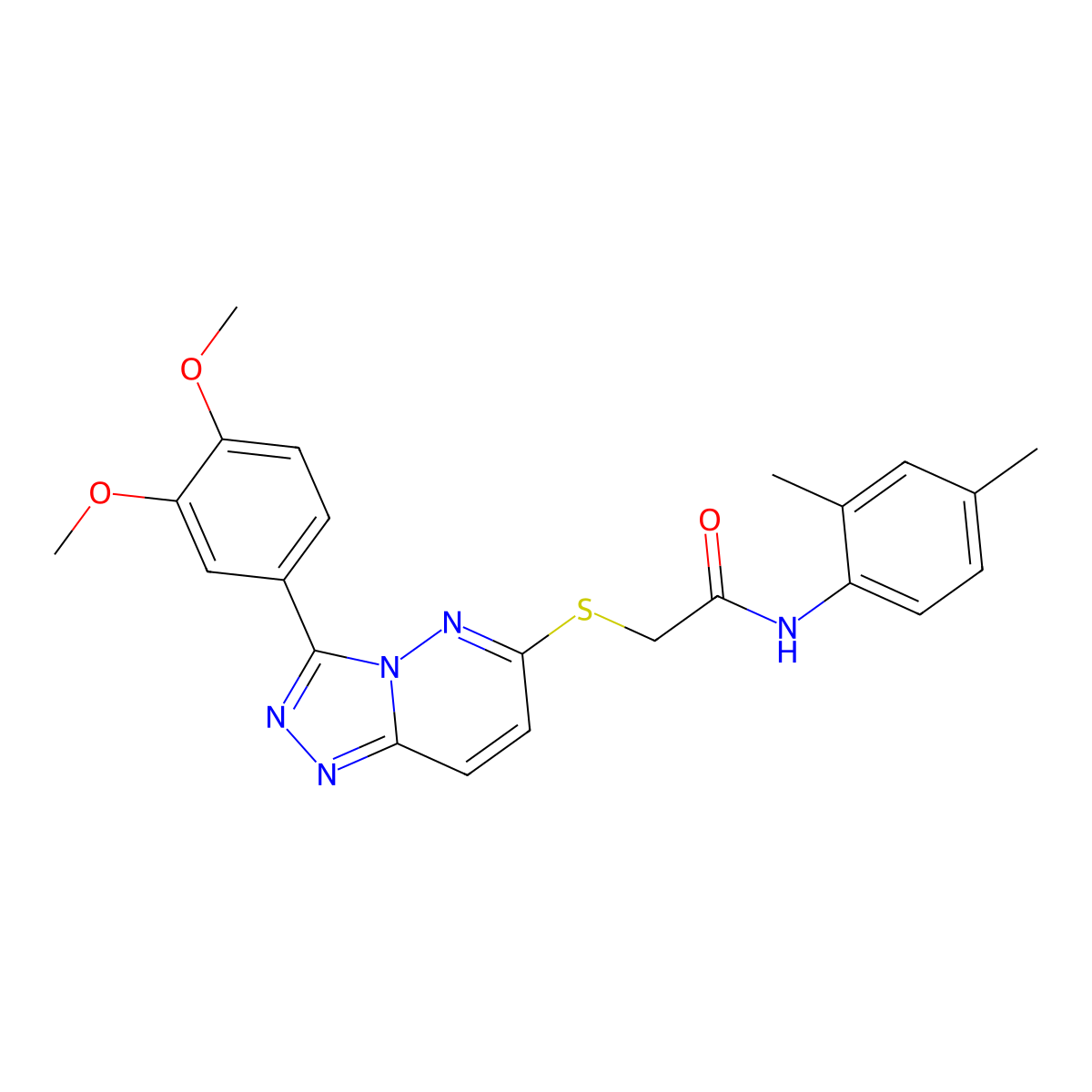 2-{[3-(3,4-dimethoxyphenyl)-[1,2,4]triazolo[4,3-b]pyridazin-6-yl]sulfanyl}-N-(2,4-dimethylphenyl)acetamide molecular structure, CAS 852437-39-9