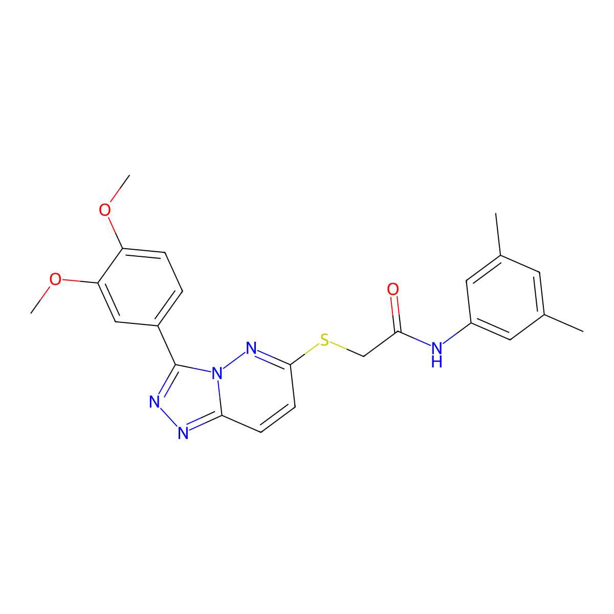 2-((3-(3,4-dimethoxyphenyl)-[1,2,4]triazolo[4,3-b]pyridazin-6-yl)thio)-N-(3,5-dimethylphenyl)acetamide molecular structure, CAS 852437-40-2