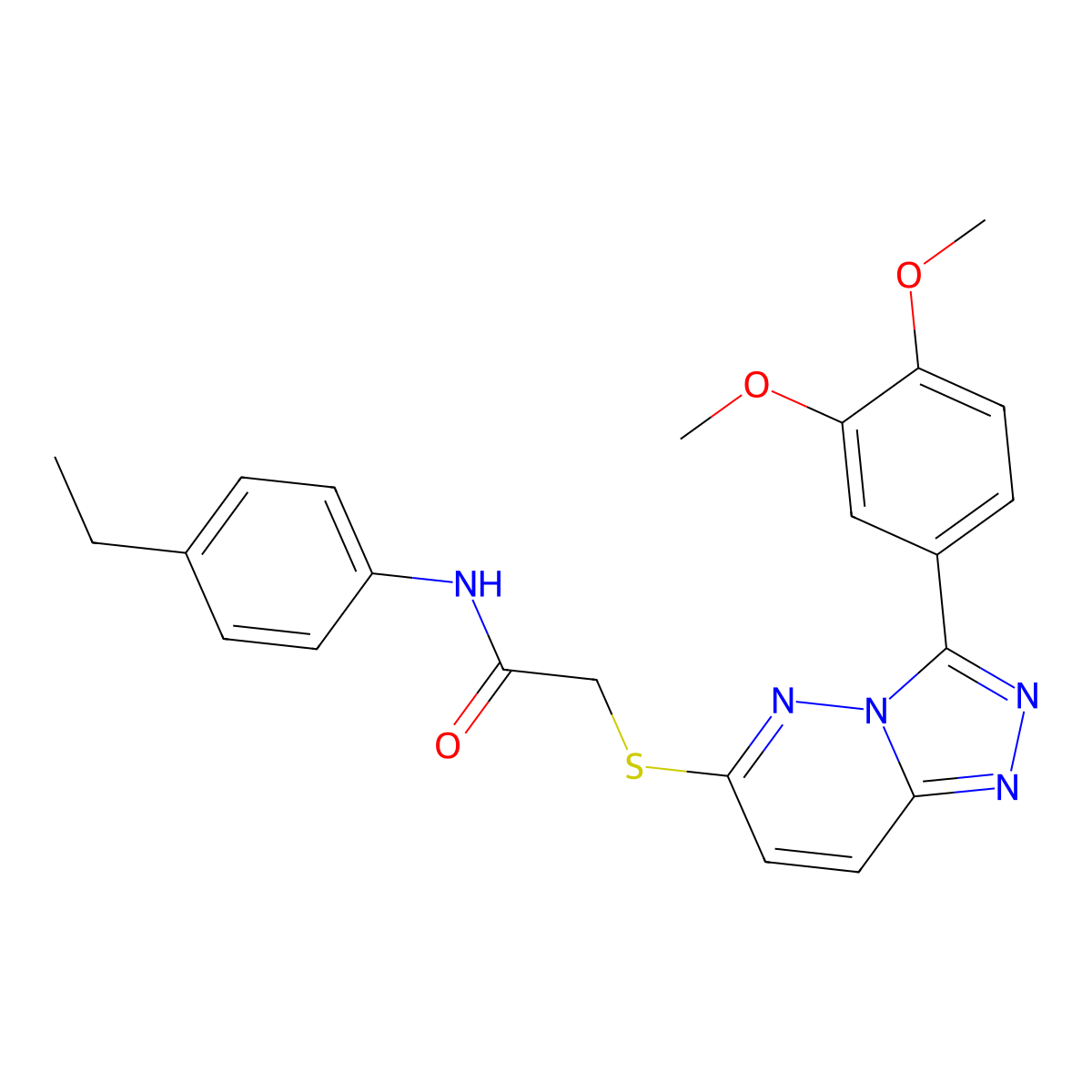 2-((3-(3,4-dimethoxyphenyl)-[1,2,4]triazolo[4,3-b]pyridazin-6-yl)thio)-N-(4-ethylphenyl)acetamide molecular structure, CAS 852437-42-4