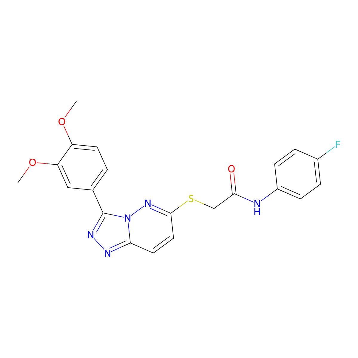 2-((3-(3,4-dimethoxyphenyl)-[1,2,4]triazolo[4,3-b]pyridazin-6-yl)thio)-N-(4-fluorophenyl)acetamide molecular structure, CAS 852437-45-7
