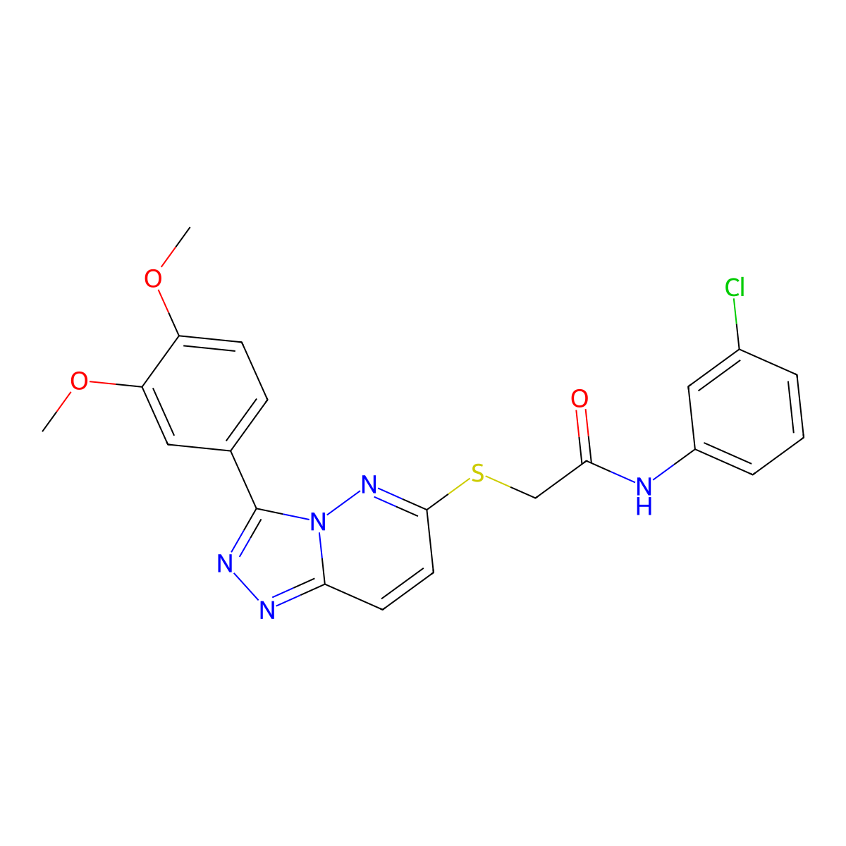 N-(3-chlorophenyl)-2-((3-(3,4-dimethoxyphenyl)-[1,2,4]triazolo[4,3-b]pyridazin-6-yl)thio)acetamide molecular structure, CAS 852437-46-8