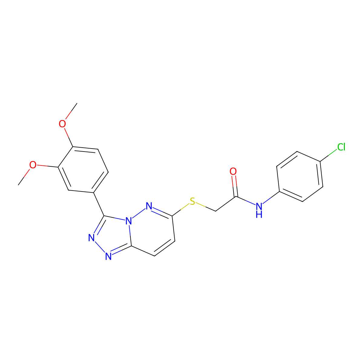 N-(4-chlorophenyl)-2-((3-(3,4-dimethoxyphenyl)-[1,2,4]triazolo[4,3-b]pyridazin-6-yl)thio)acetamide molecular structure, CAS 852437-47-9