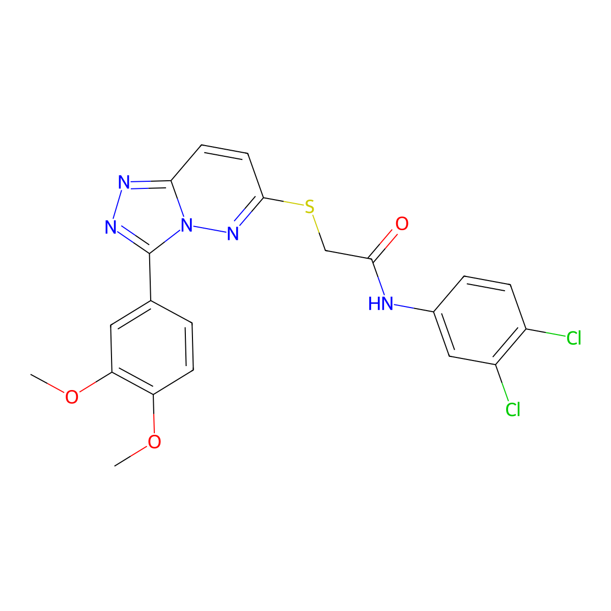 N-(3,4-dichlorophenyl)-2-((3-(3,4-dimethoxyphenyl)-[1,2,4]triazolo[4,3-b]pyridazin-6-yl)thio)acetamide molecular structure, CAS 852437-49-1