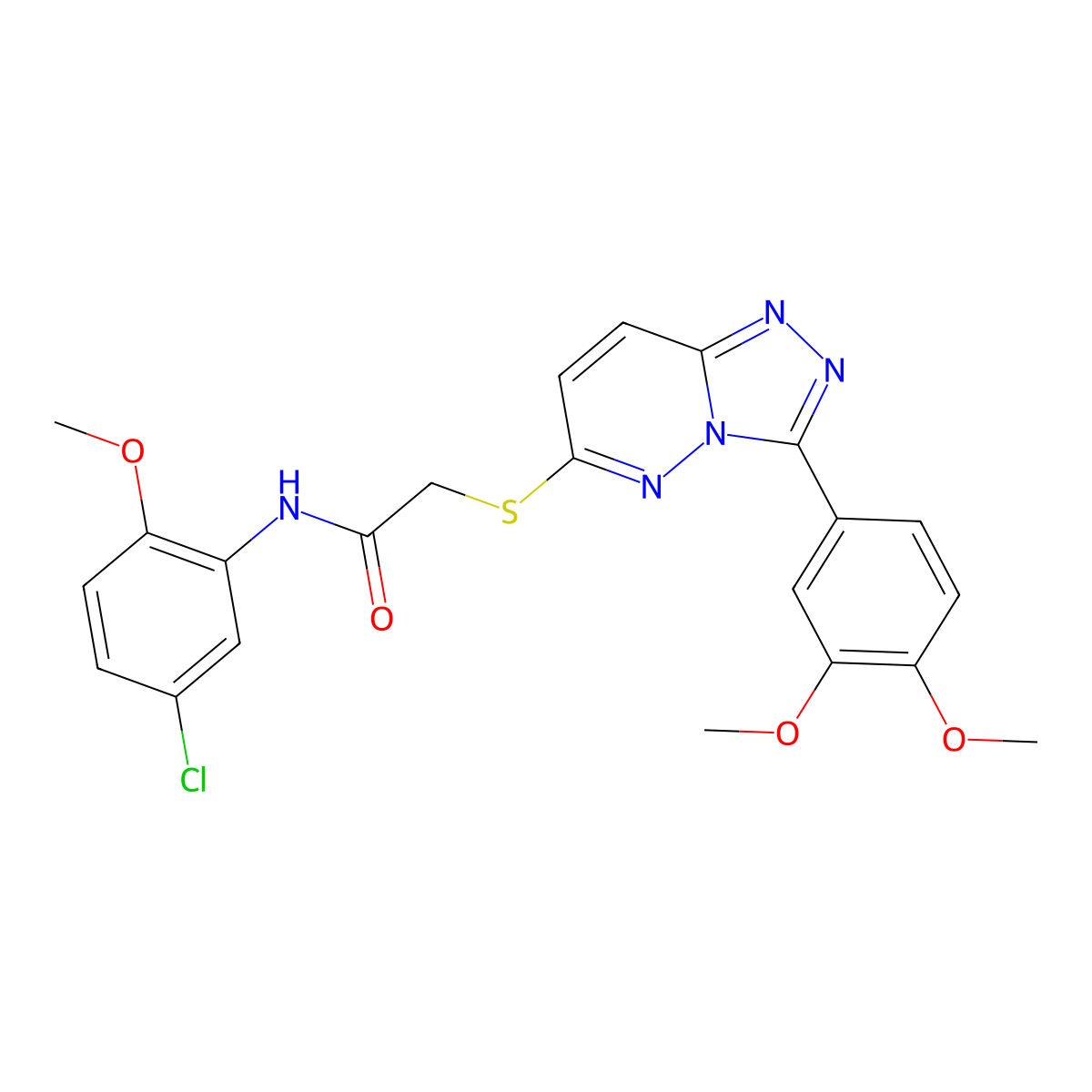 N-(5-chloro-2-methoxyphenyl)-2-((3-(3,4-dimethoxyphenyl)-[1,2,4]triazolo[4,3-b]pyridazin-6-yl)thio)acetamide molecular structure, CAS 852437-51-5
