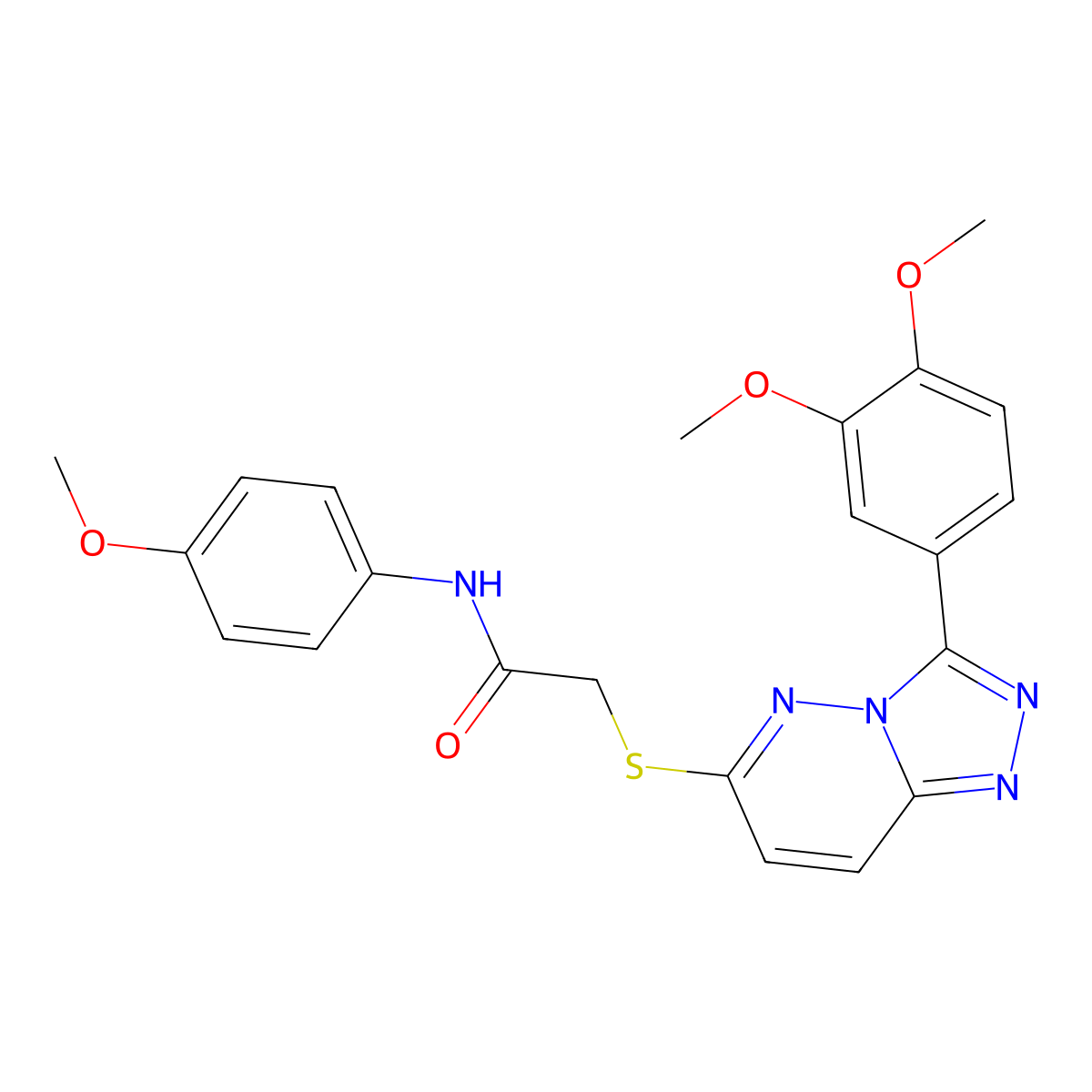 2-((3-(3,4-dimethoxyphenyl)-[1,2,4]triazolo[4,3-b]pyridazin-6-yl)thio)-N-(4-methoxyphenyl)acetamide molecular structure, CAS 852437-54-8