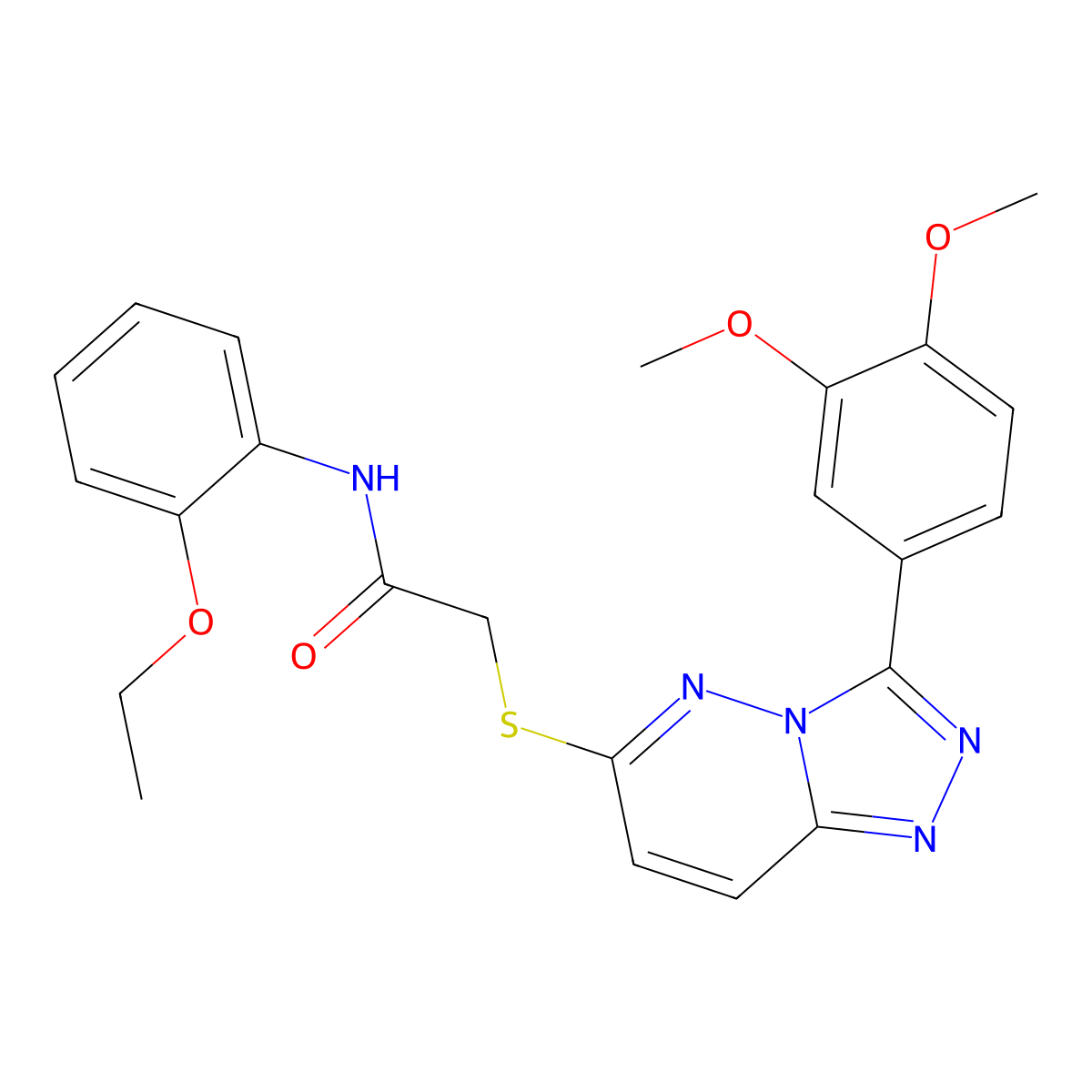 2-((3-(3,4-dimethoxyphenyl)-[1,2,4]triazolo[4,3-b]pyridazin-6-yl)thio)-N-(2-ethoxyphenyl)acetamide molecular structure, CAS 852437-55-9
