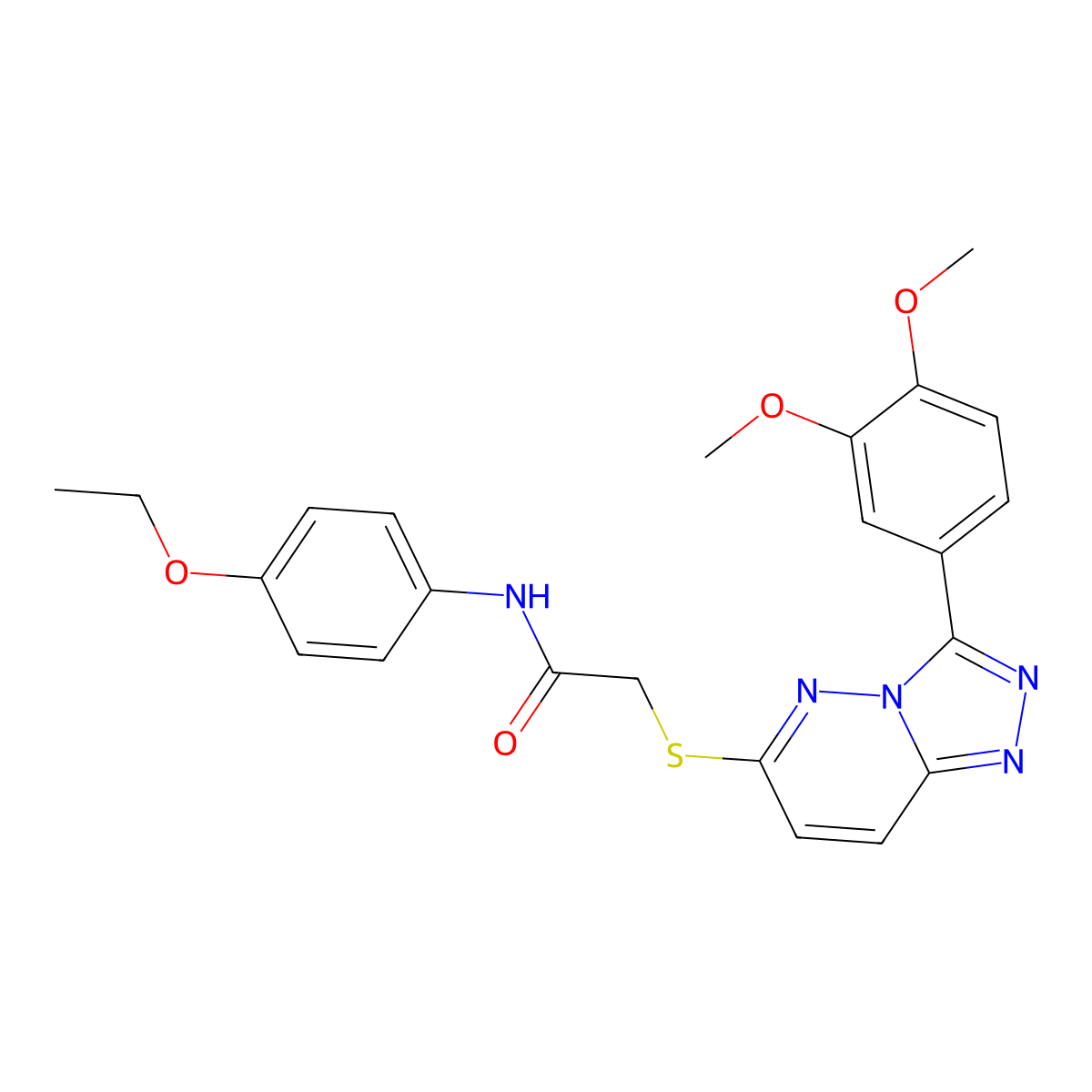 2-((3-(3,4-dimethoxyphenyl)-[1,2,4]triazolo[4,3-b]pyridazin-6-yl)thio)-N-(4-ethoxyphenyl)acetamide molecular structure, CAS 852437-56-0